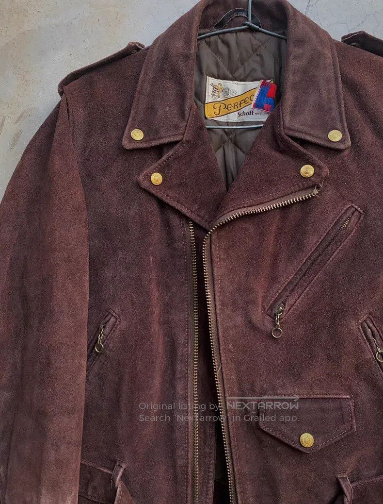 Schott Schott Vintage cable-stayed motorcycle leather jacket Size US XXS / EU 40 - 1 Thumbnail