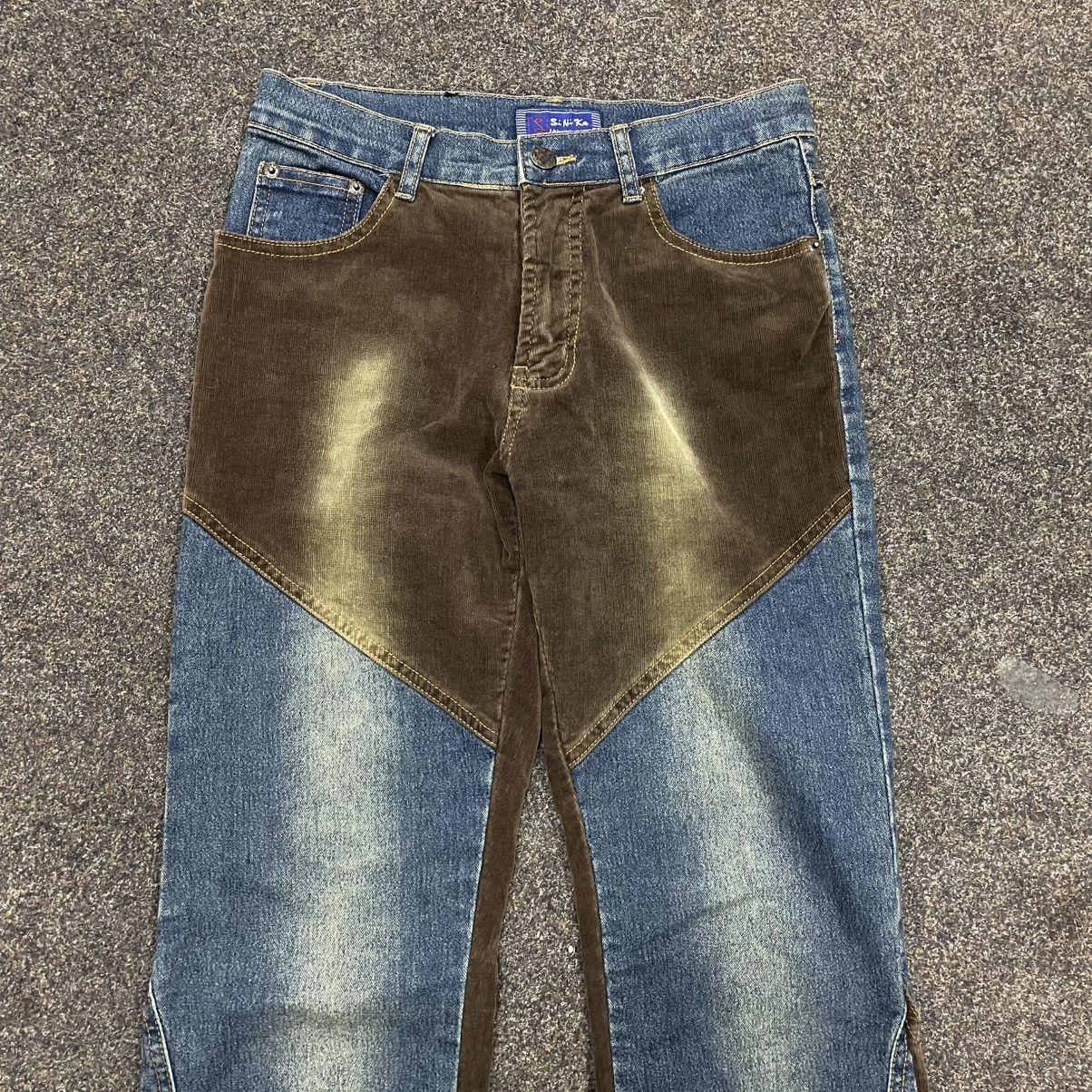 Vintage Y2K Baggy Wide Leg Distressed Patchwork Pants Streetwear Size 30" / US 8 / IT 44 - 4 Thumbnail