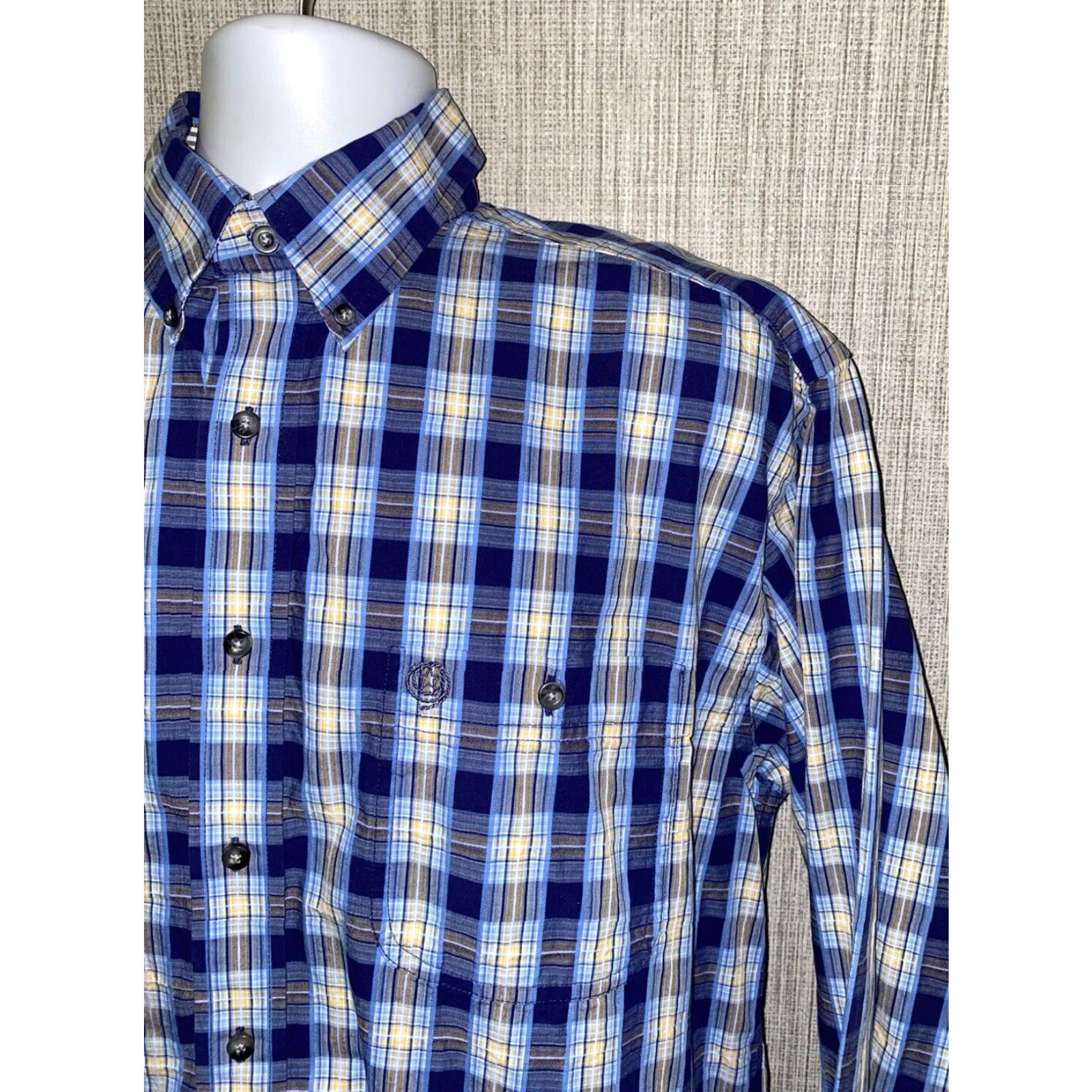 Wrangler Wrangler George Stait Mens Multi Color Plaid Long Sleeve Button Shirt L Size US L / EU 52-54 / 3 - 2 Thumbnail