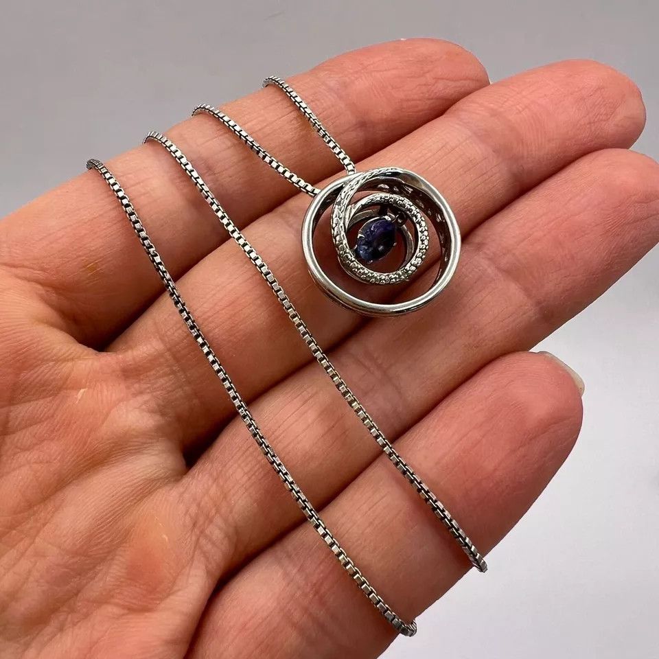 Vintage Necklace Vintage 925 Italian Sterling Silver Pendant Jewelry Size ONE SIZE - 4 Thumbnail