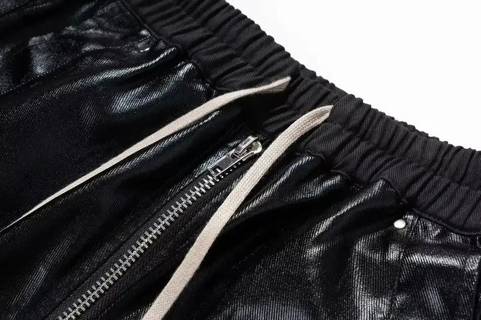 Japanese Brand Streetwear Baggy PU Leather Jeans Pants Size US 33 - 6 Thumbnail