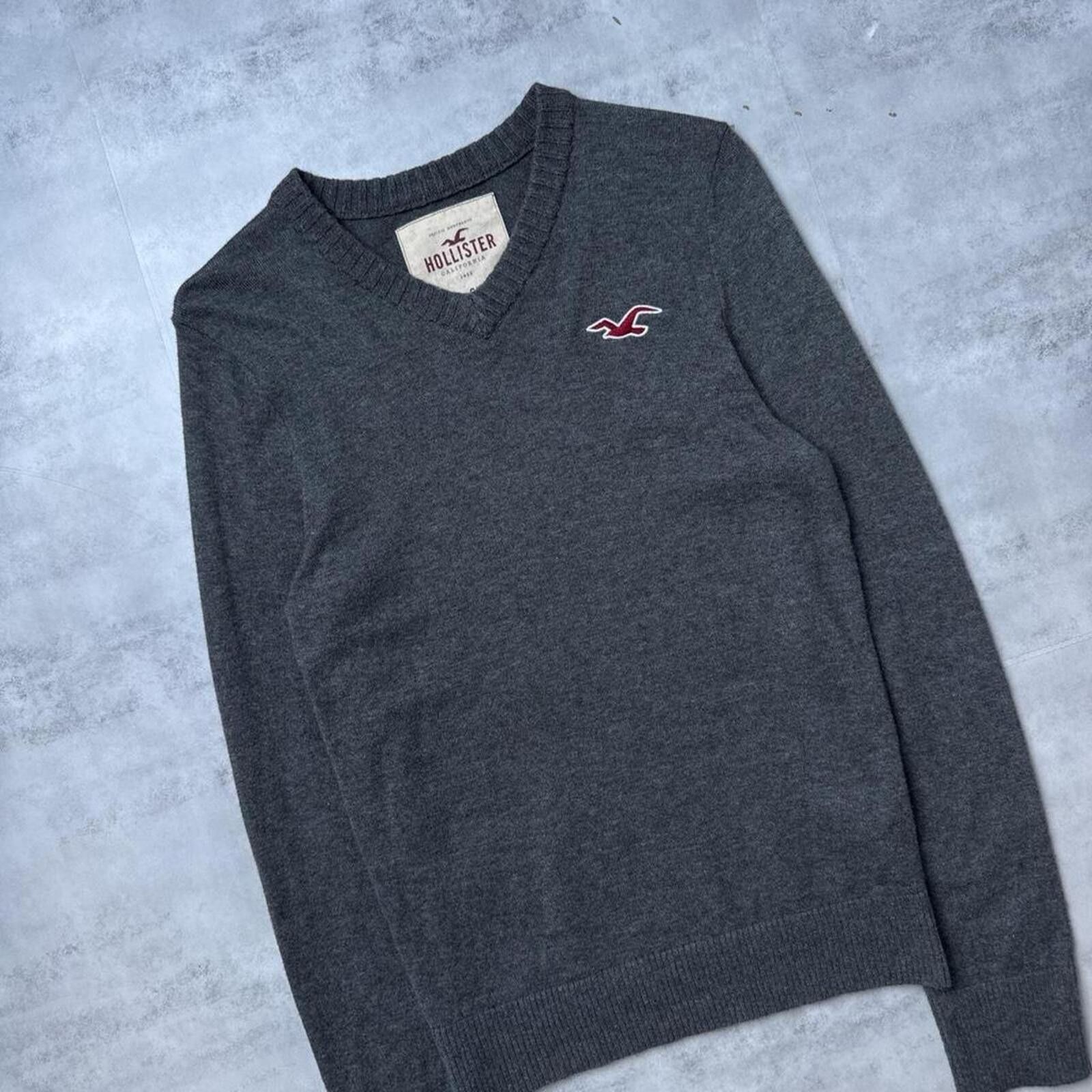 Other Y2K Hollister 00s Gray V Neck Sweater Size S / US 4 / IT 40 - 5 Thumbnail