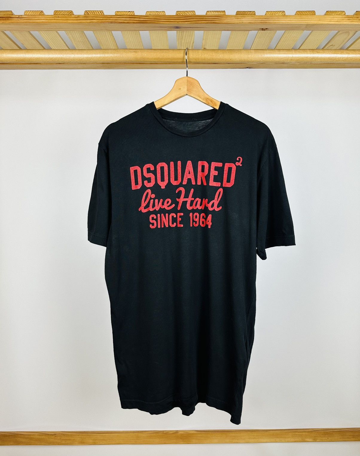 Dsquared2 Dsquared2 Big Logo Live Hard Print T-Shirt Size US XL / EU 56 / 4 - 1 Thumbnail