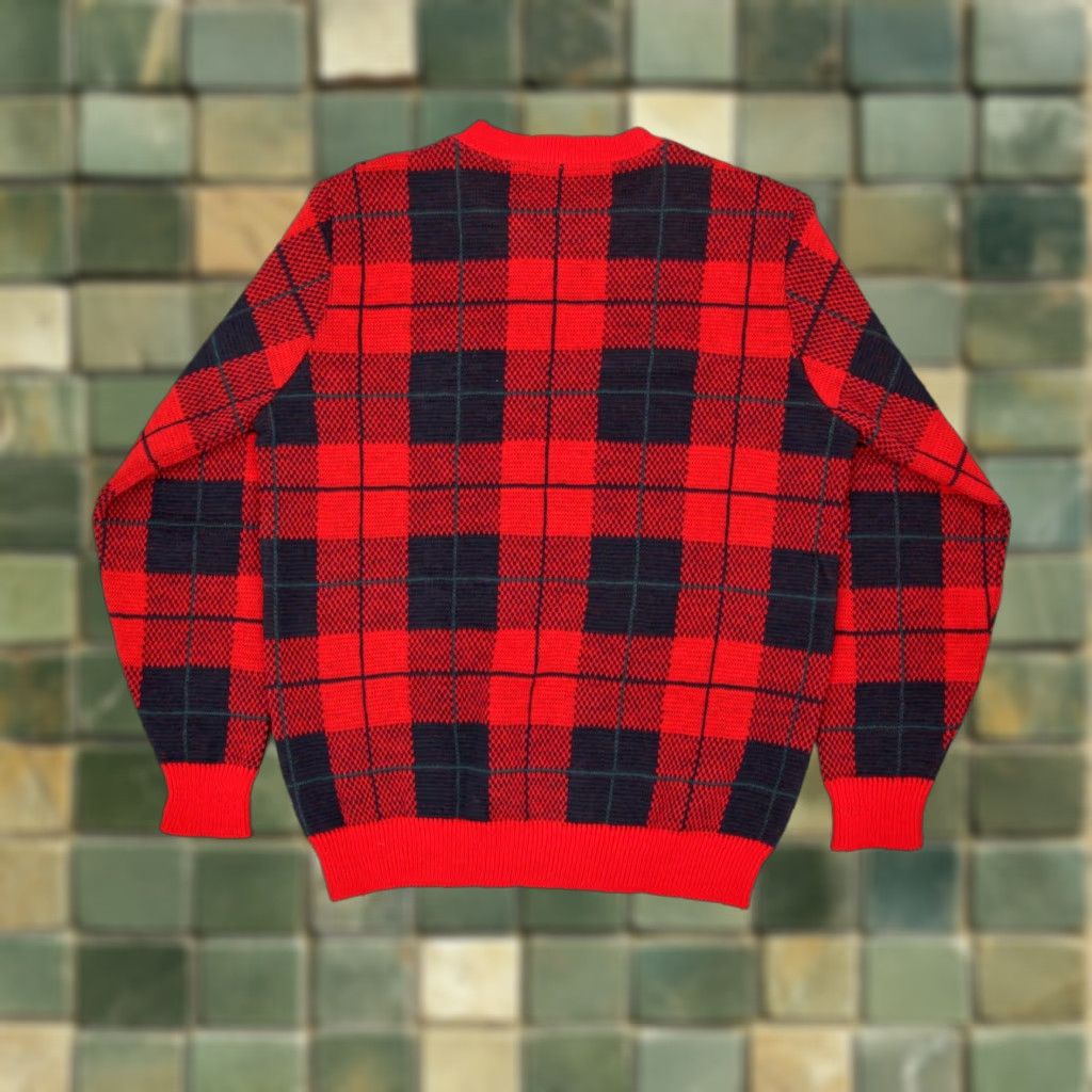 Pendleton VTG Pendleton Sweater Shirt Wool Plaid 1980s Red Navy M/L Mens Vintage Wool Pullover Sweater Size US M / EU 48-50 / 2 - 1 Thumbnail