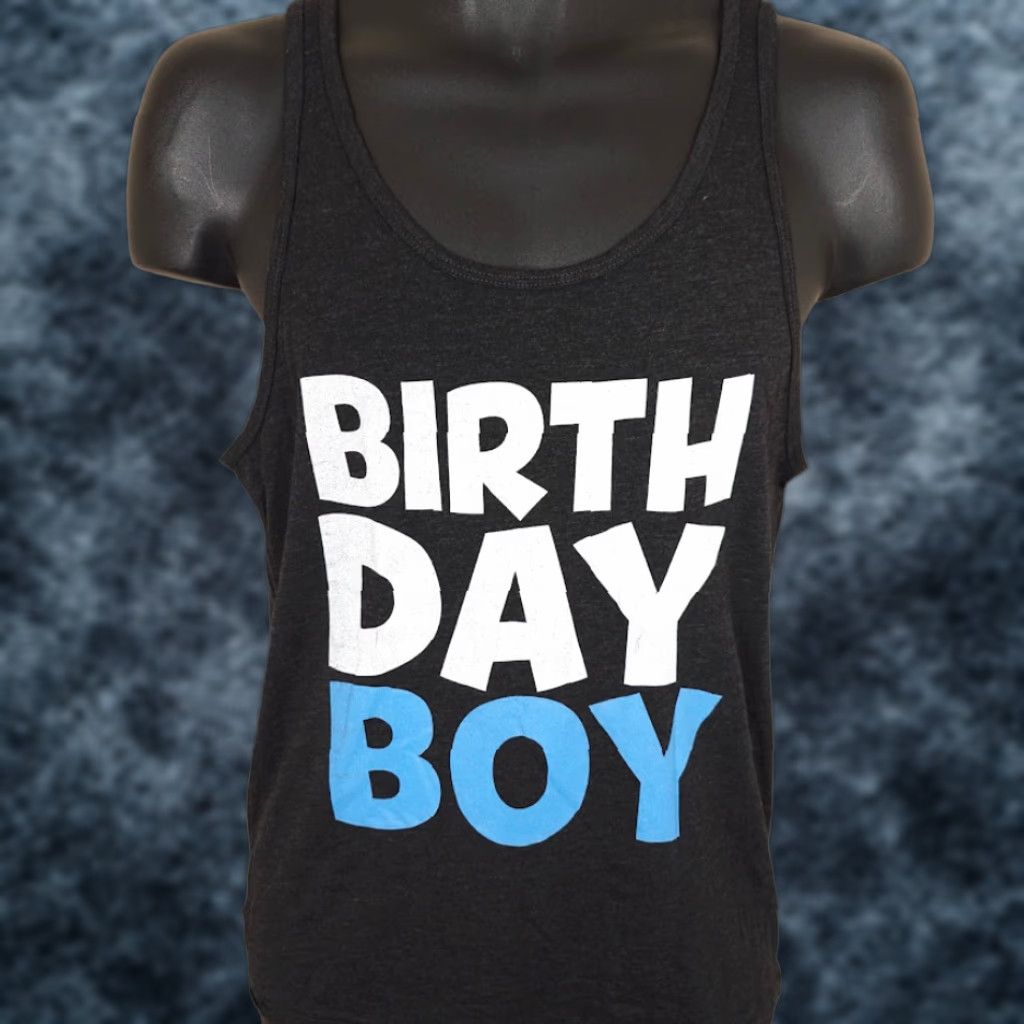 Vintage Birthday Boy Tank Top Mens Size Small Black Bella + Canvas Shirt Tank Mens Black Birthday Boy Funny Humour 2010s Mens Size US S / EU 44-46 / 1 - 1 Thumbnail