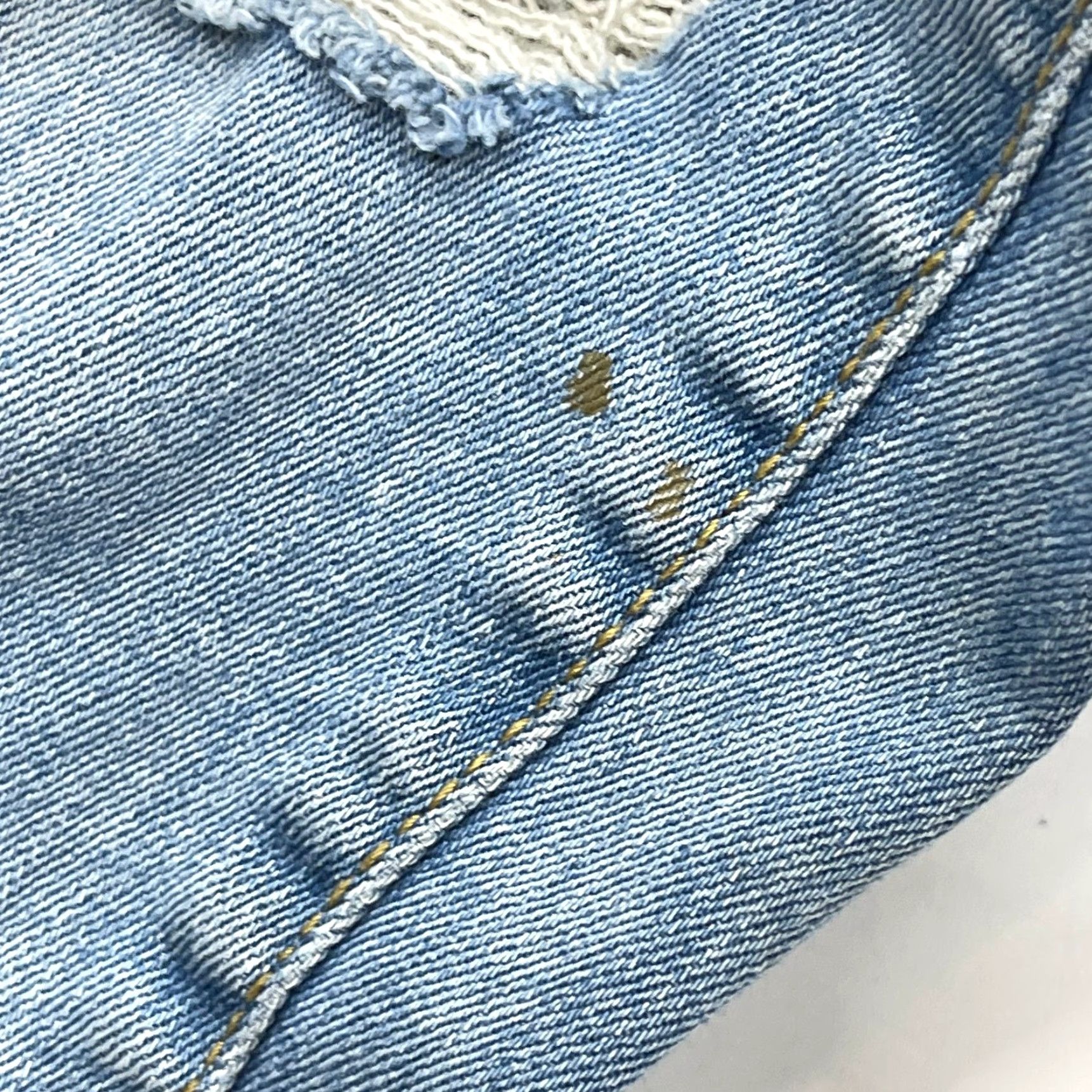Vintage Universal Thread Jeans Womens Size 8 Blue Stretch Denim High Rise Skinny STAINS Size 29" - 4 Thumbnail