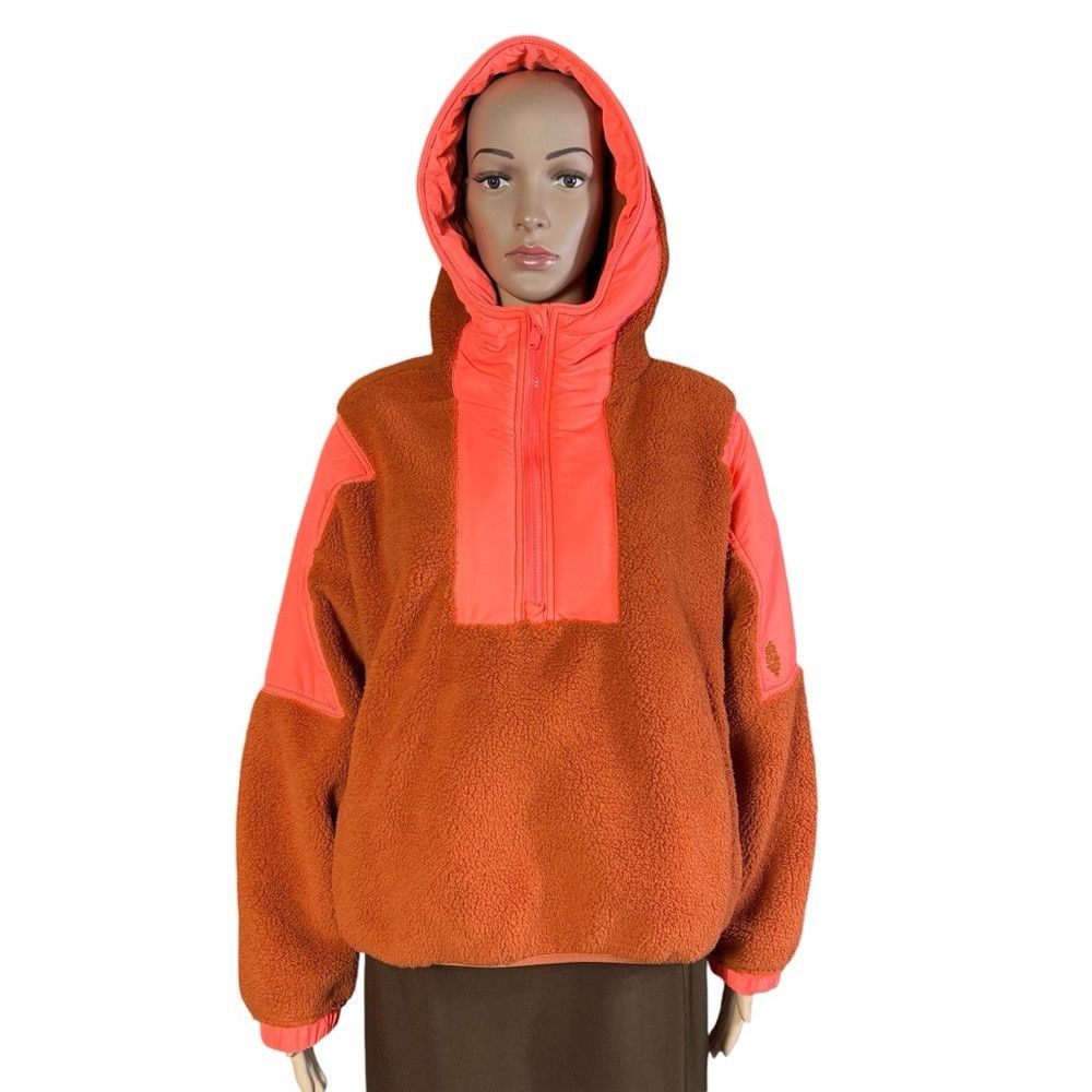 Free People New Free People Lead The Pack Fleece Coral Combo Pullover S Size XS / US 0-2 / IT 36-38 - 2 Thumbnail