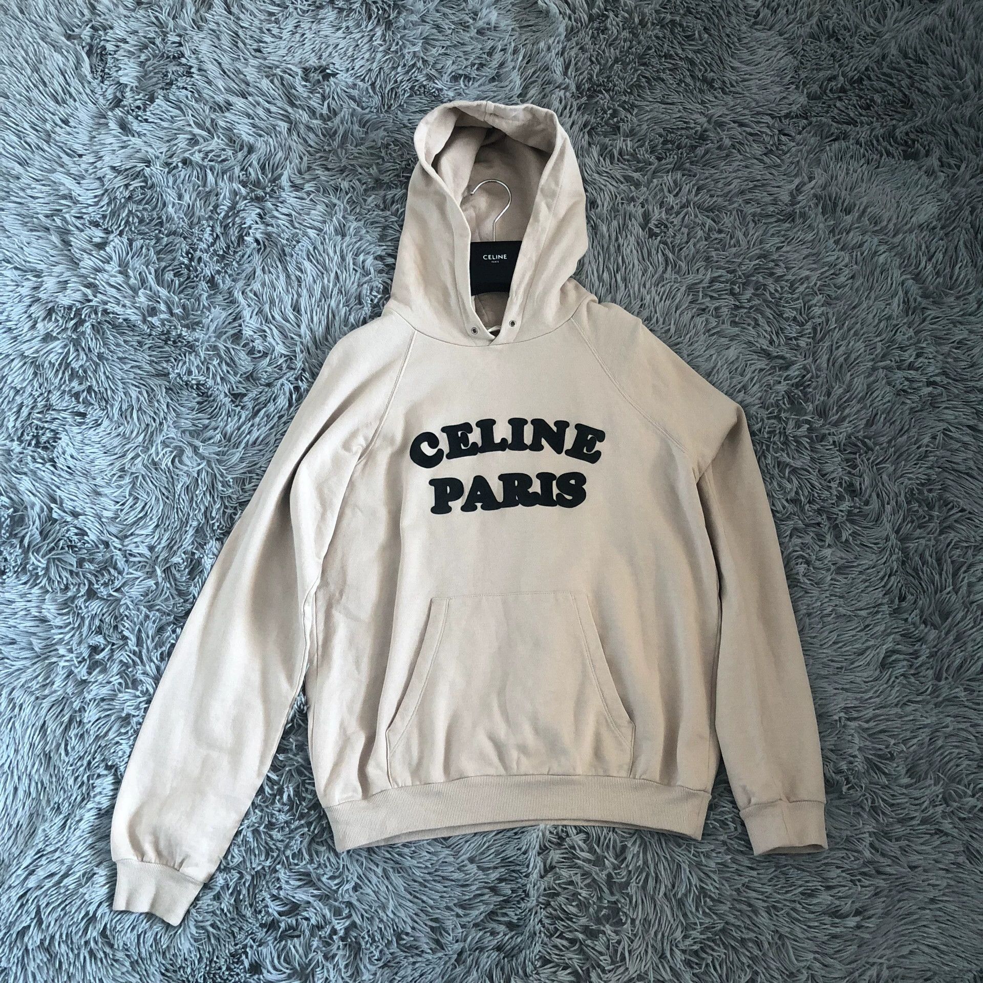 Celine Celine Paris Flocked Logo Hoodie Size US M / EU 48-50 / 2 - 1 Thumbnail