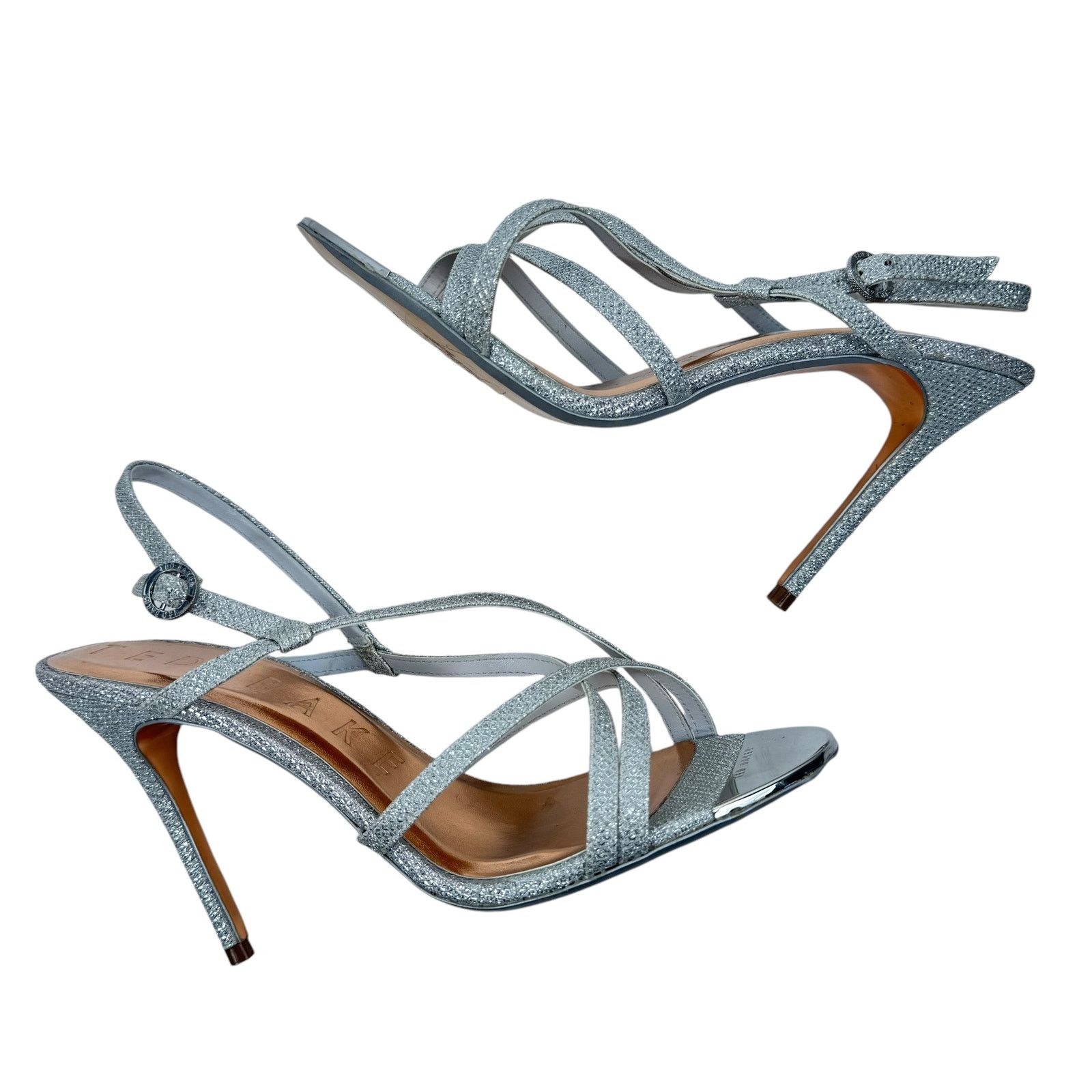 Ted Baker NEW Ted Baker Theanam Leather Metallic Glitter Pumps Silver Size US 10 / IT 40 - 8 Thumbnail