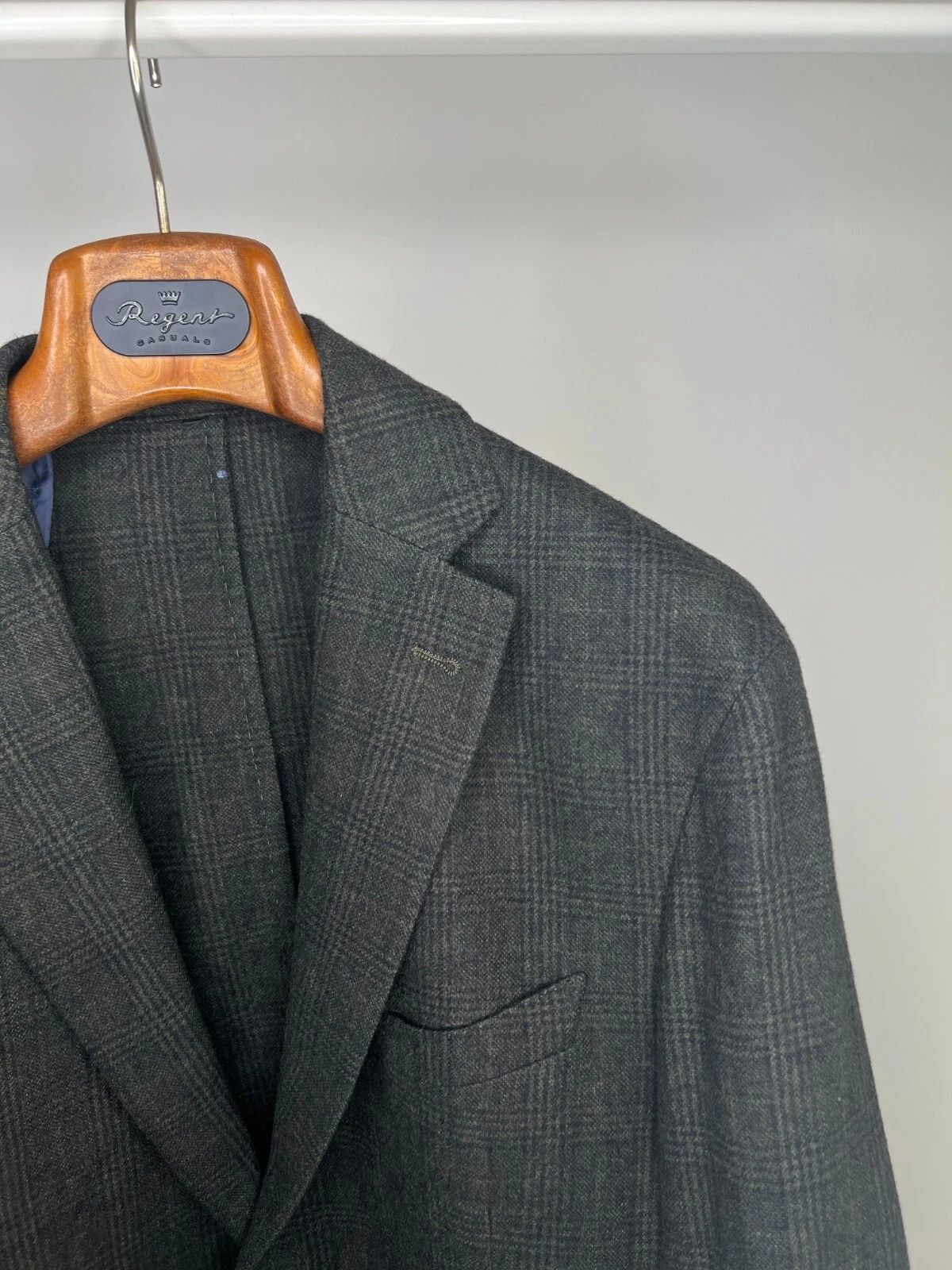 Marc O'Polo MARC O'POLO Plaid Dark Green Blazer Wool Unlined Size 46R - 4 Thumbnail