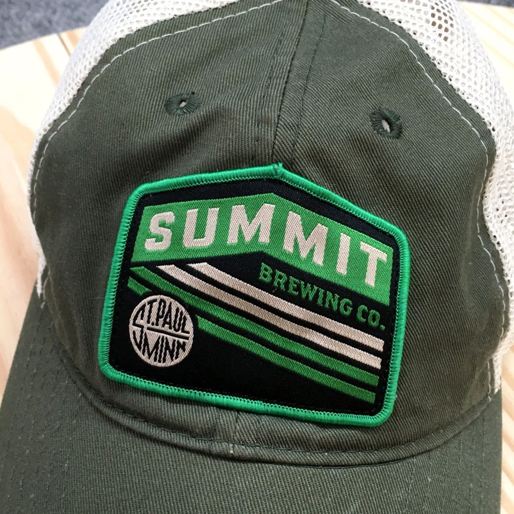 Vintage Summit Brewing Co. Trucker Hat Green One Size Adjustable Embroidered Logo Mens Size ONE SIZE - 3 Thumbnail