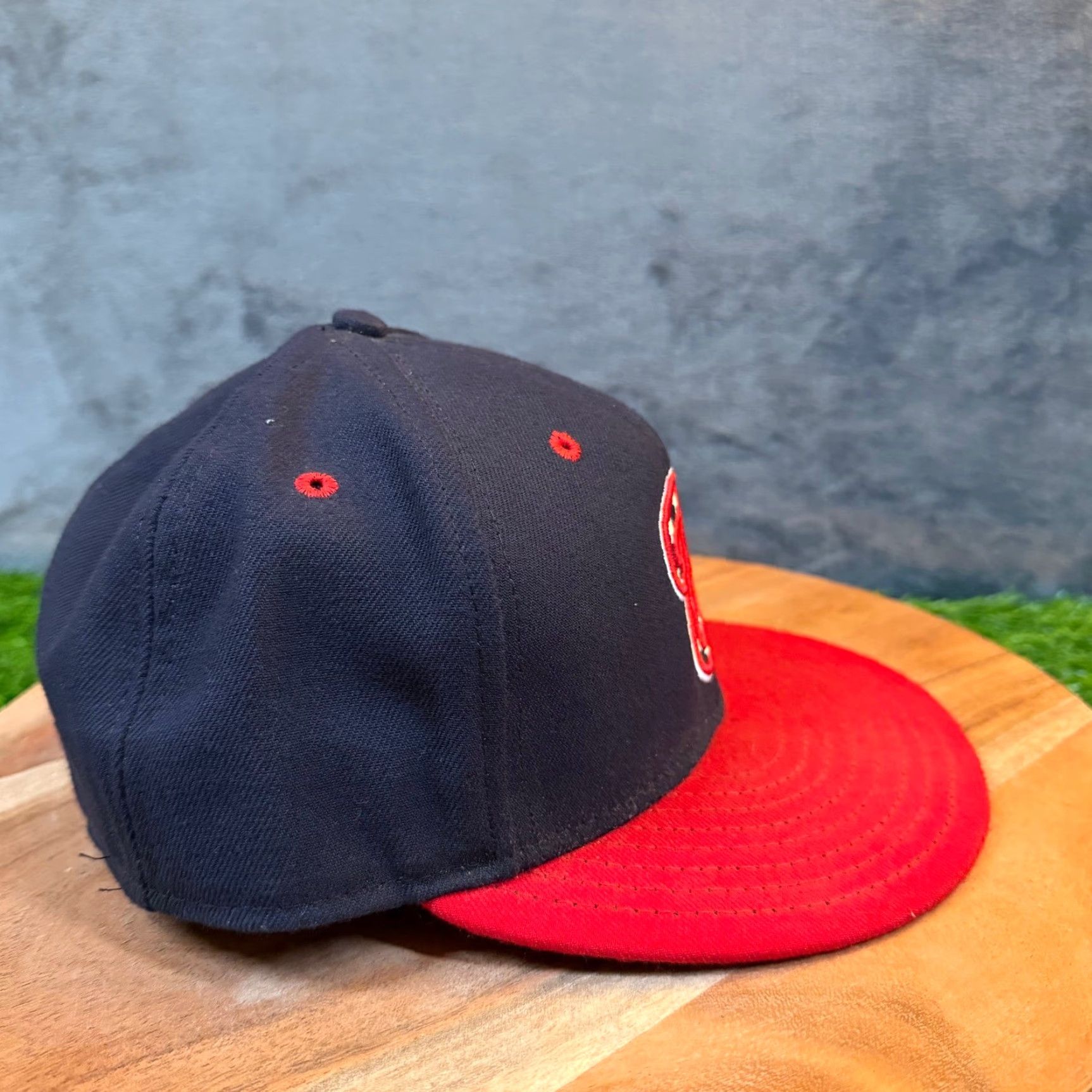 New Era New Era Washington Nationals 59FIFTY Hat Navy Red 6 7/8 Mens Baseball Cap Size ONE SIZE - 3 Thumbnail
