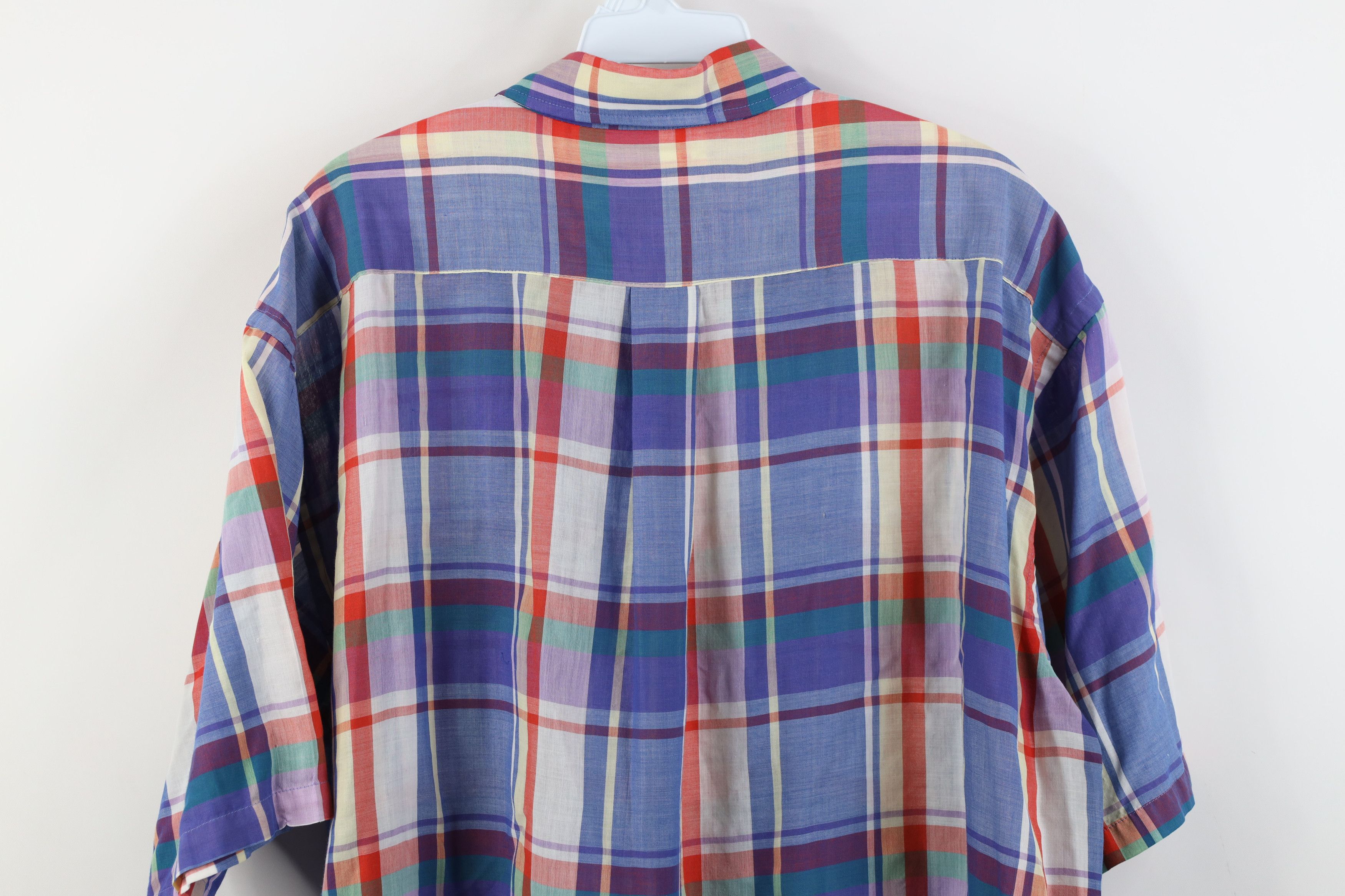 Vintage Vintage 90s Streetwear Madras Collared Button Down Shirt Size US XL / EU 56 / 4 - 12 Thumbnail