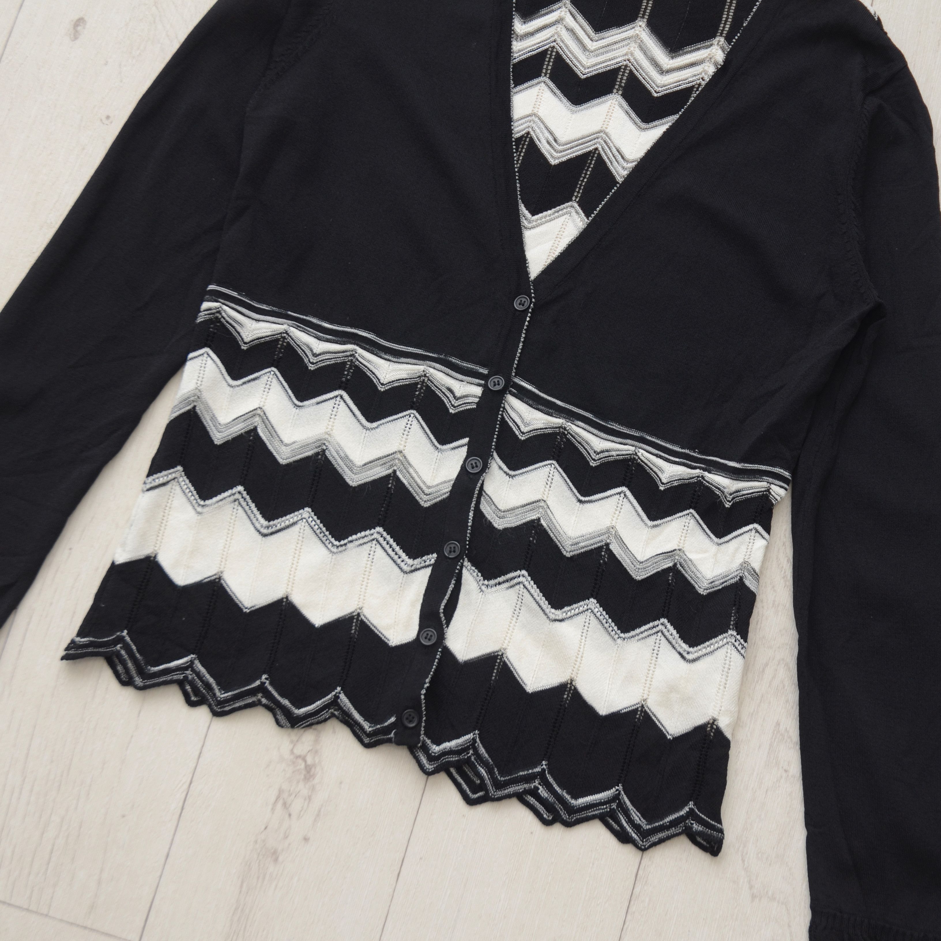 Vintage Sigrid Olsen Women's Chevron Open Knit Cardigan Sweater Size M / US 6-8 / IT 42-44 - 3 Thumbnail