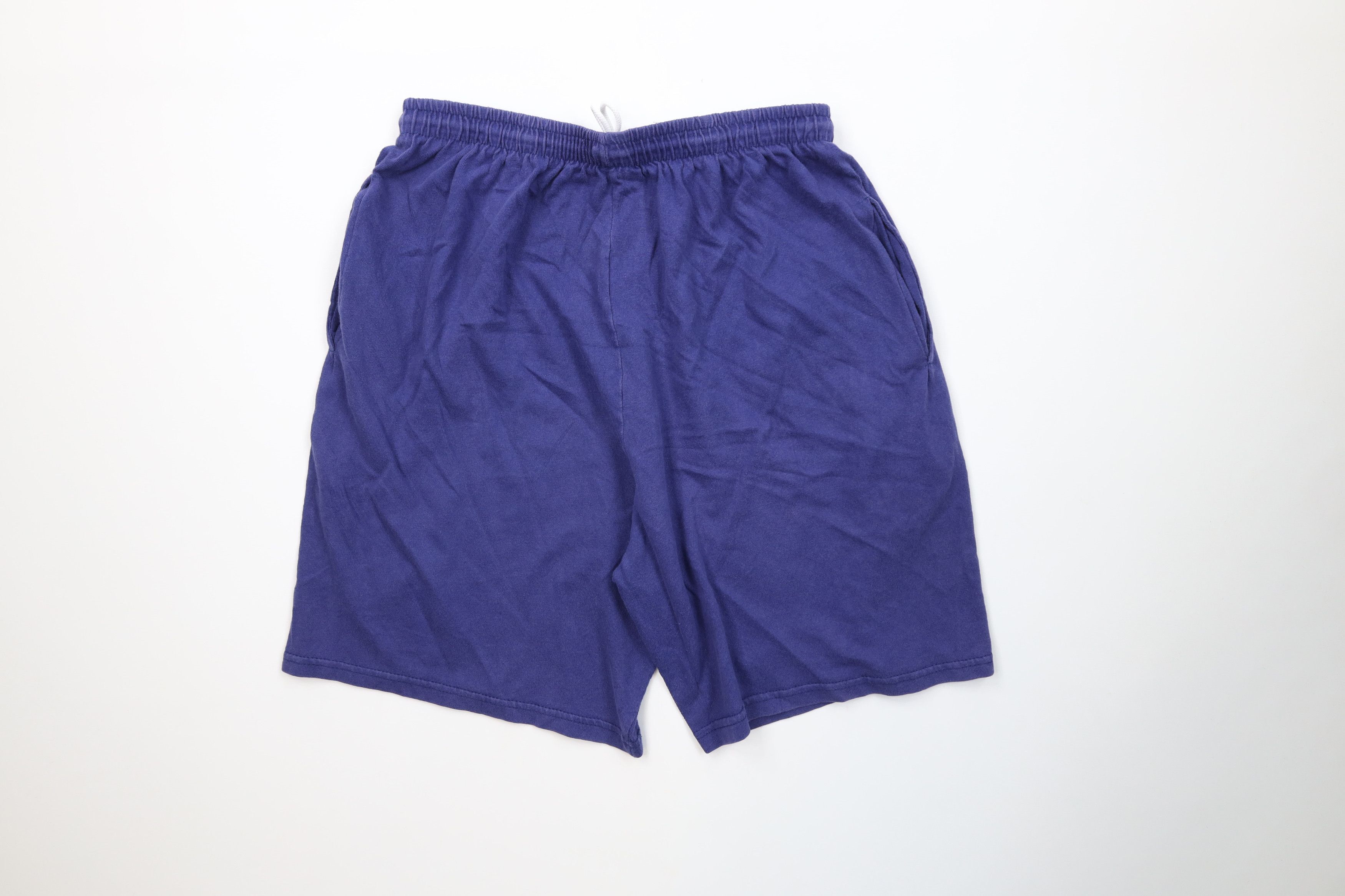 Champion Vintage 90s Champion Above Knee Knit Shorts Blue Cotton Size US 34 / EU 50 - 10 Thumbnail