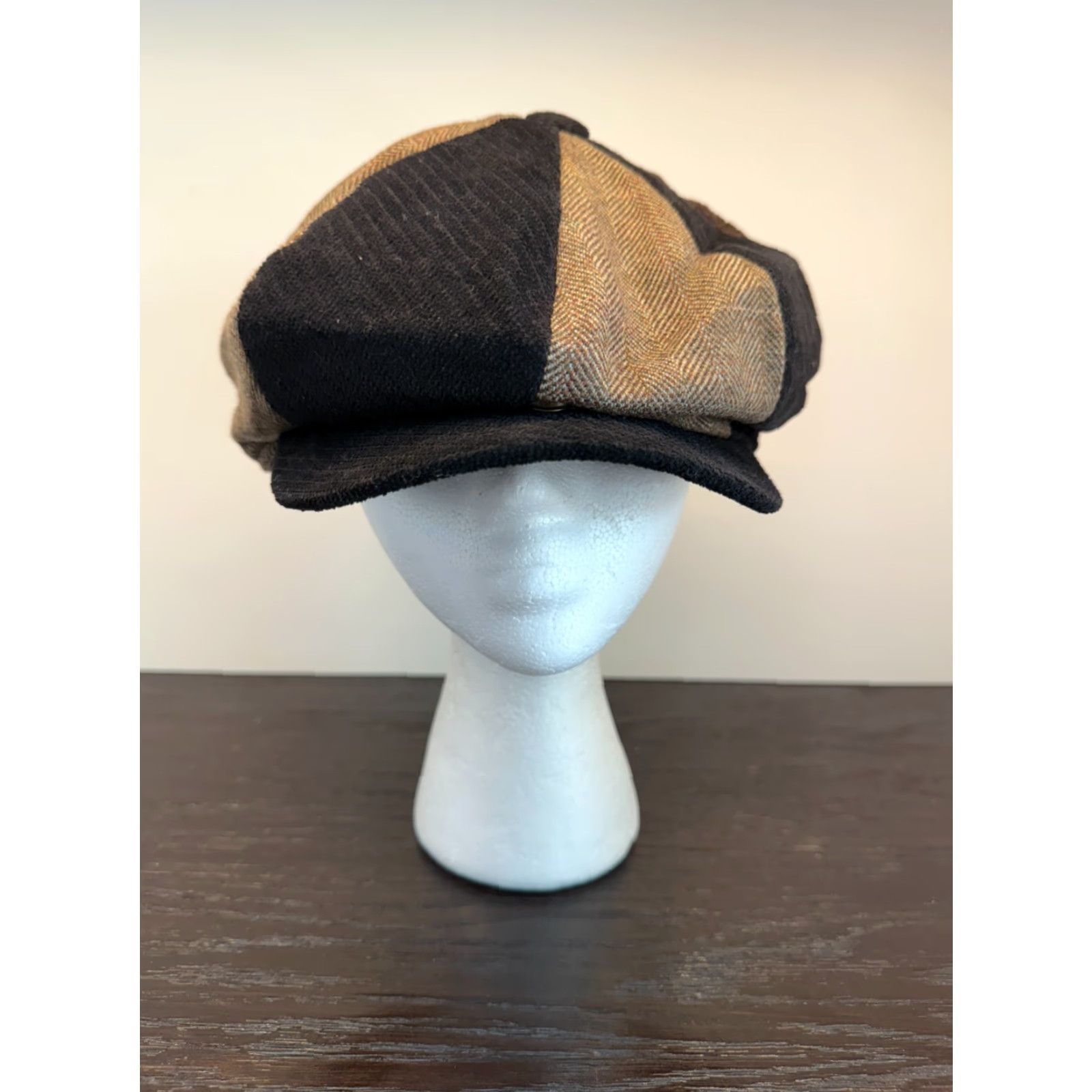 Stetson Stetson Hat Cap Mens 7 Brown Wool Patchwork Newsboy Snap Front Cabbie Retro Size ONE SIZE - 2 Thumbnail