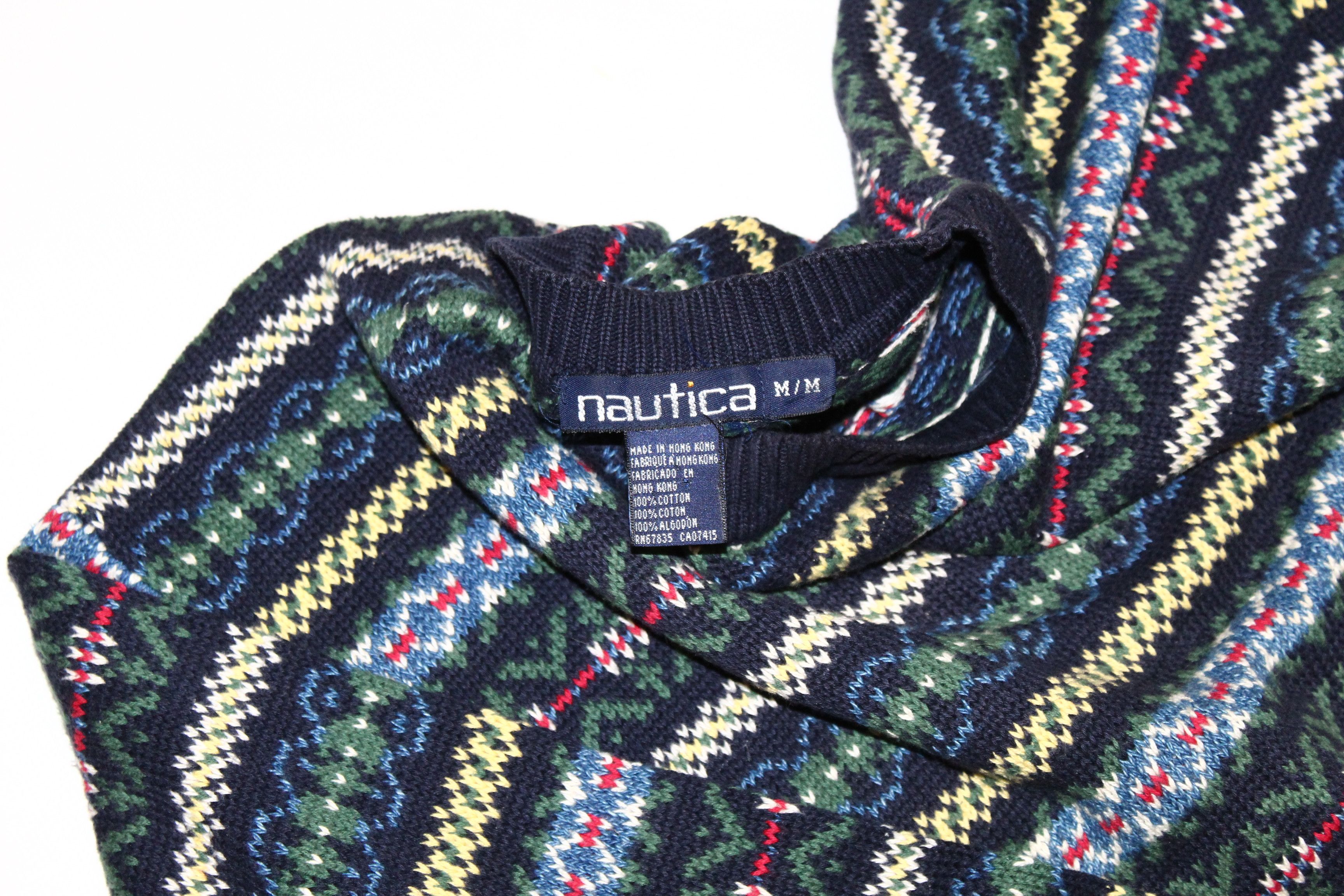 Japanese Brand 90's Nautica 100% Cotton Native Patterns Crew Neck Sweater Size US M / EU 48-50 / 2 - 8 Thumbnail