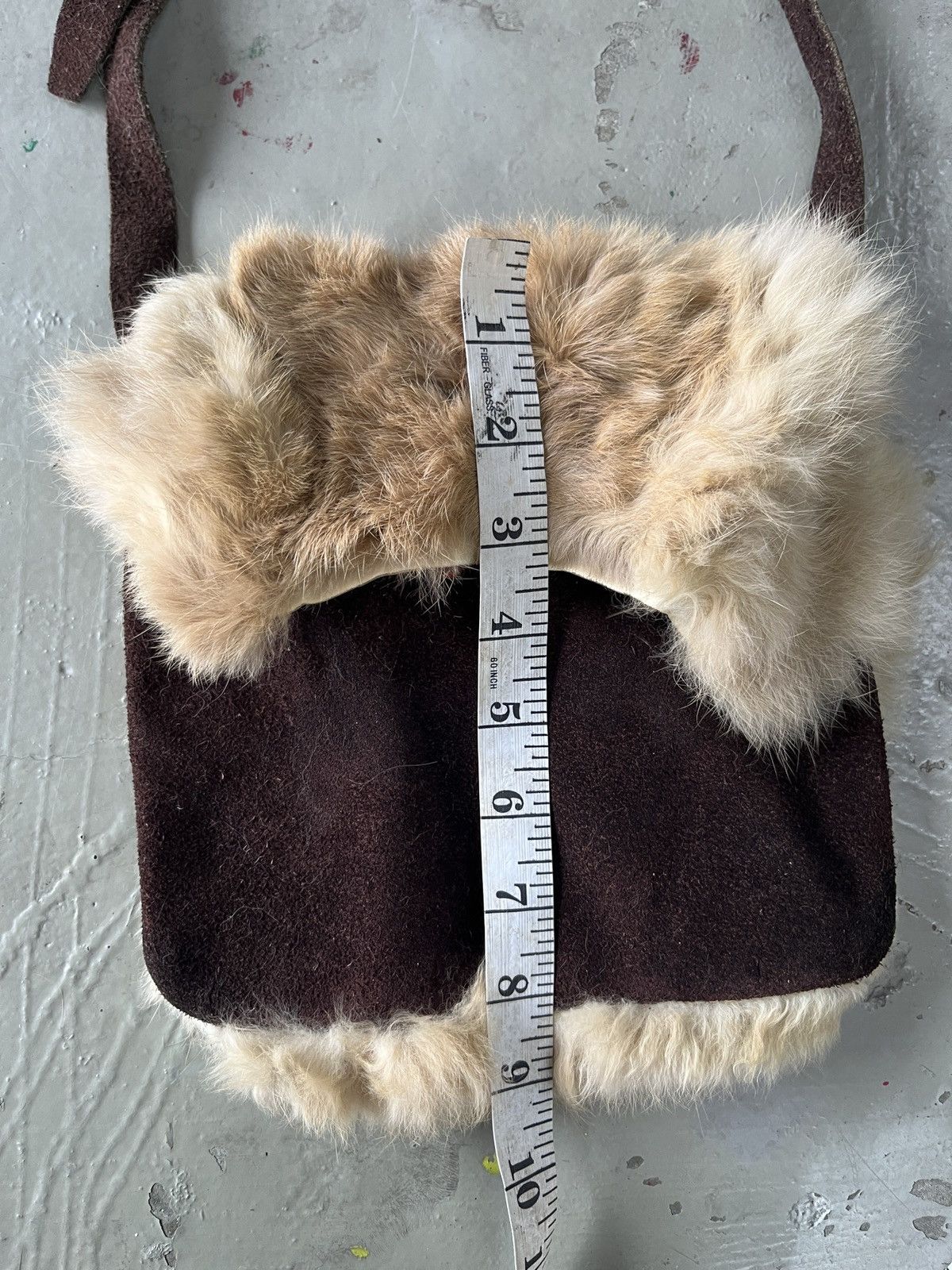 14th Addiction LGB GOA Leather Suede Rabbit Fur Margiela Style Sling Bag Size ONE SIZE - 8 Thumbnail