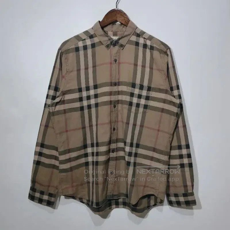 Burberry Burberry L Size Brown Green Check Shirt. Size L / US 10 / IT 46 - 1 Thumbnail