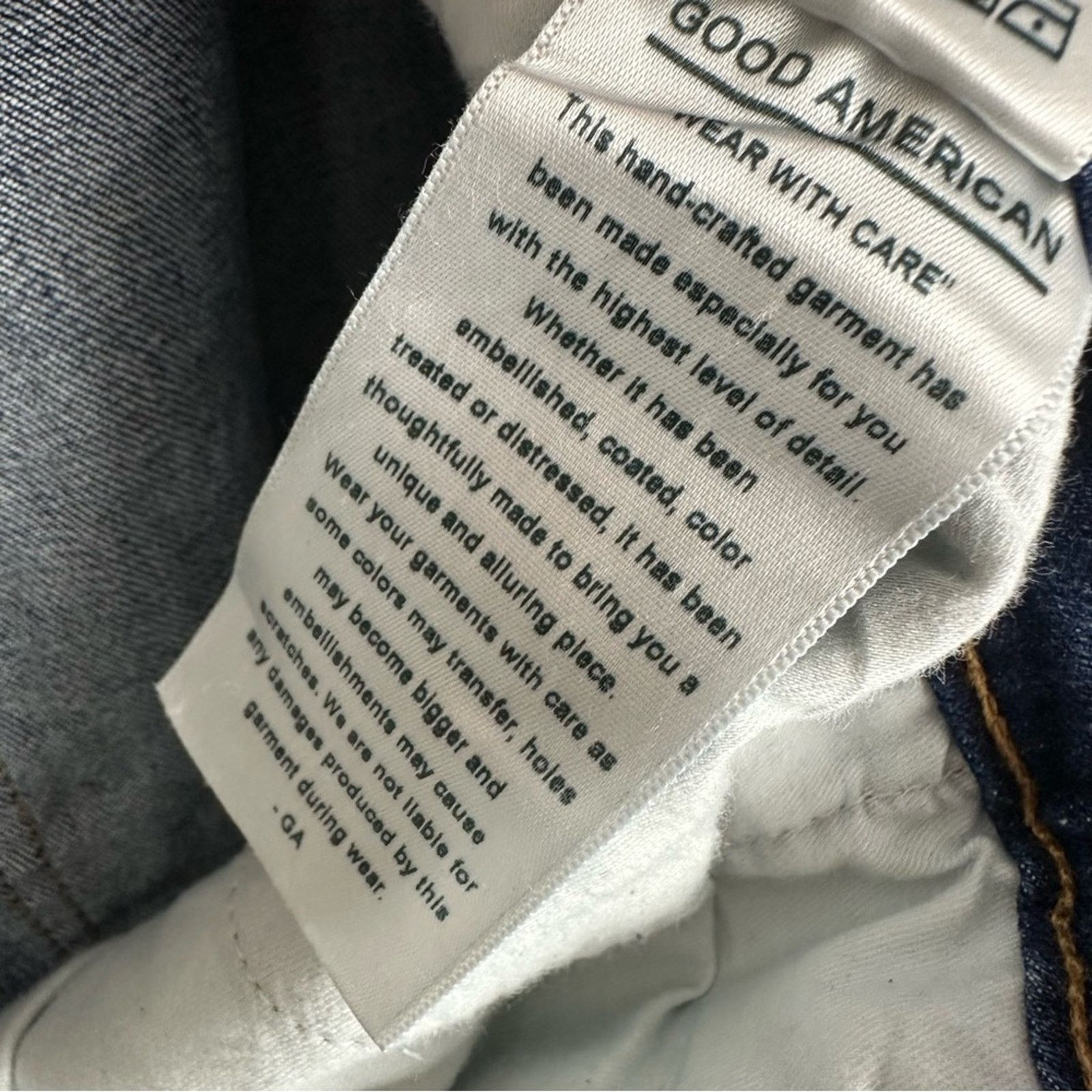 Good American Good American Straight Jeans Side Stripe Dark Blue Size 20 Size 42" / US 20 - 13 Thumbnail