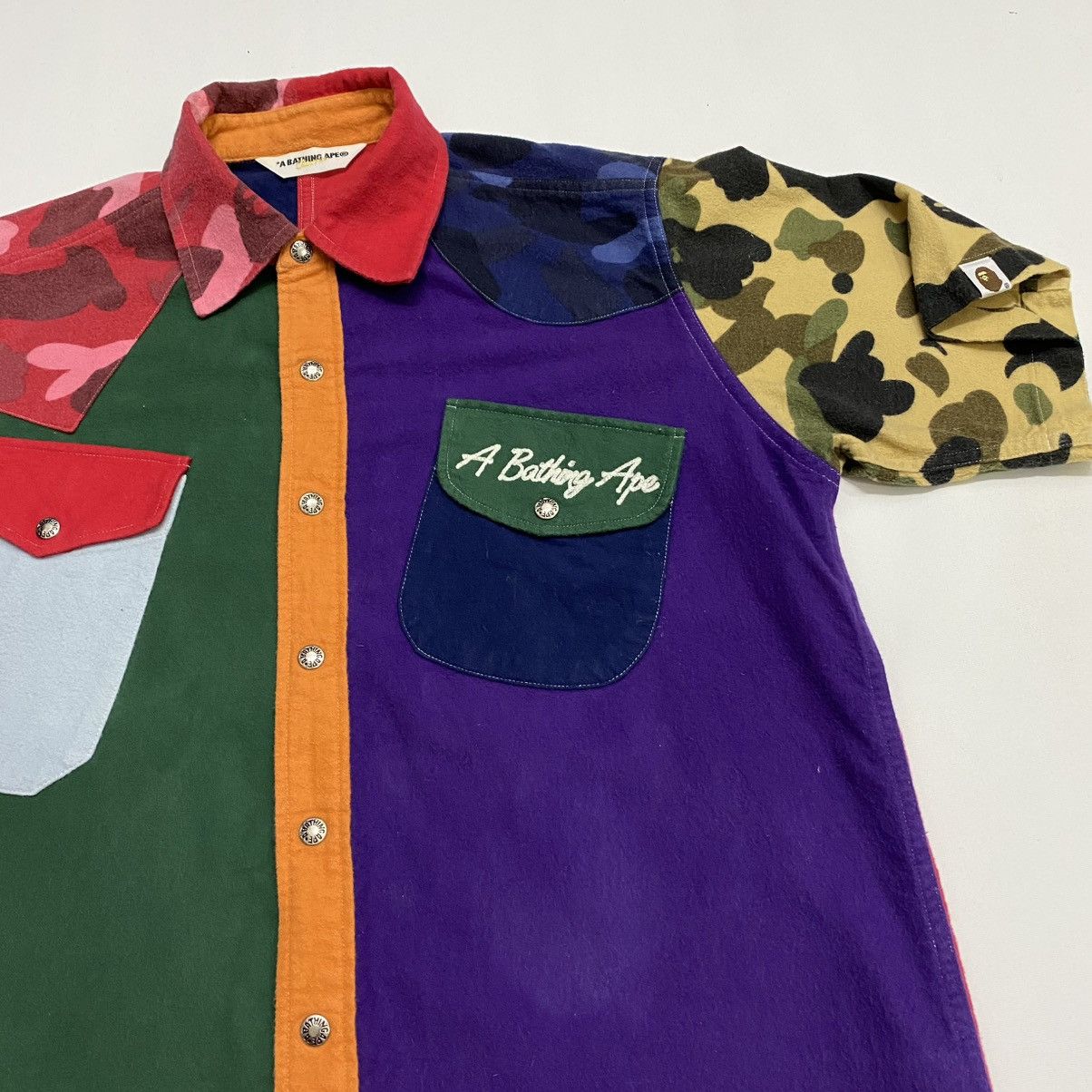 Bape ‼️YES‼️ A BATHING APE CAMO MULTI COLOUR BUTTON POLO SHIRT Size US S / EU 44-46 / 1 - 4 Thumbnail