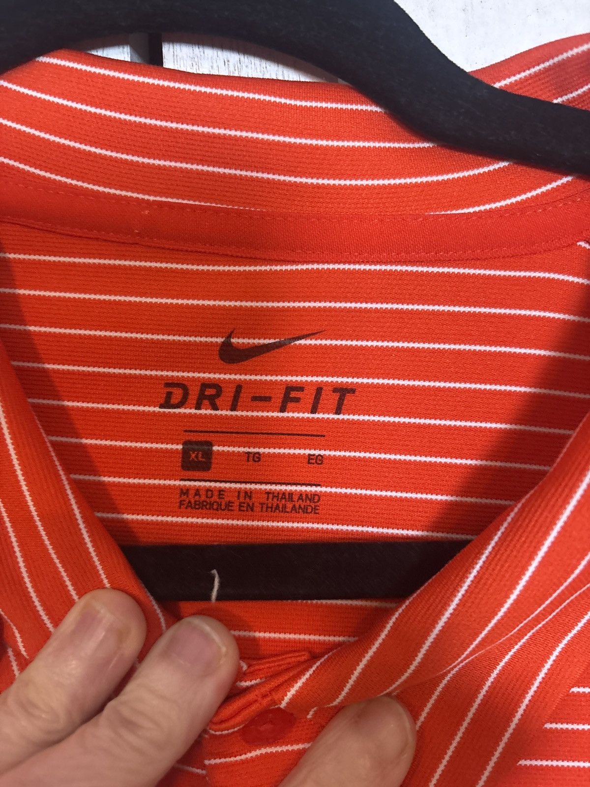 Nike Nike Dri-FIT Striped Polo Shirt – Orange/White – XL Size US XL / EU 56 / 4 - 3 Thumbnail