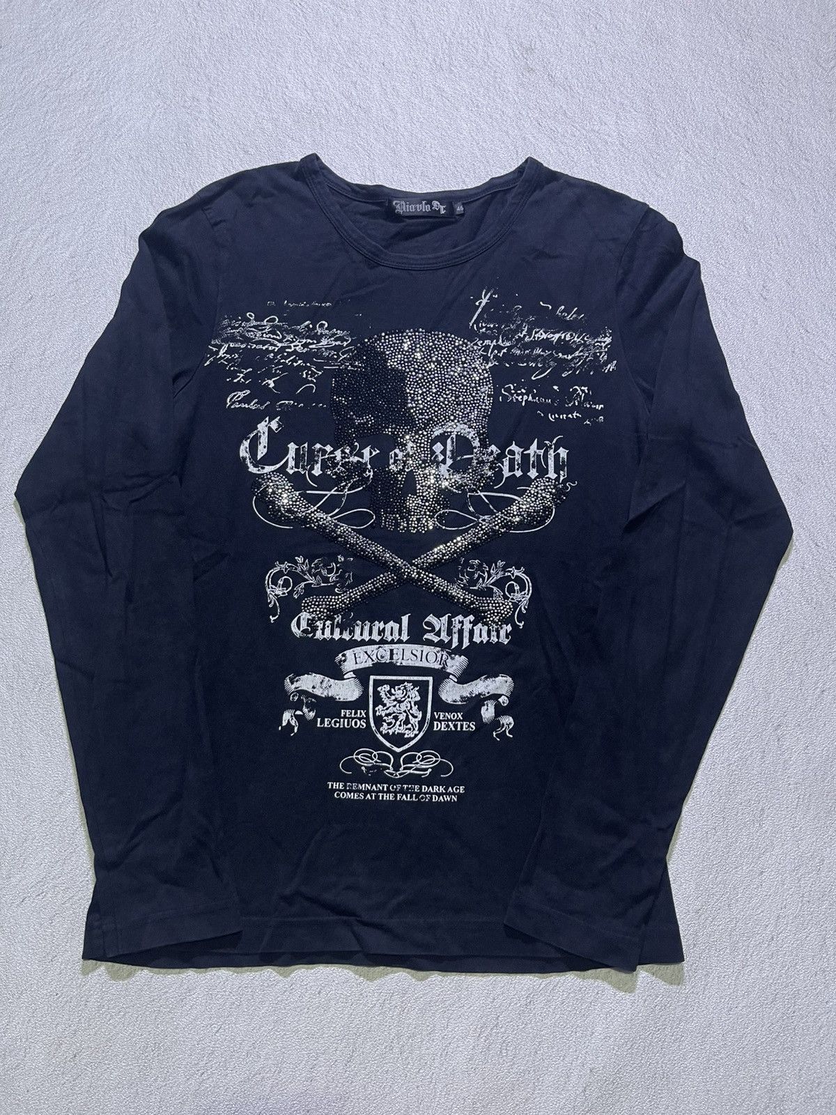 Japanese Brand Y2K DIAULU long sleeve tshirt big skull gliter style Size US M / EU 48-50 / 2 - 1 Thumbnail