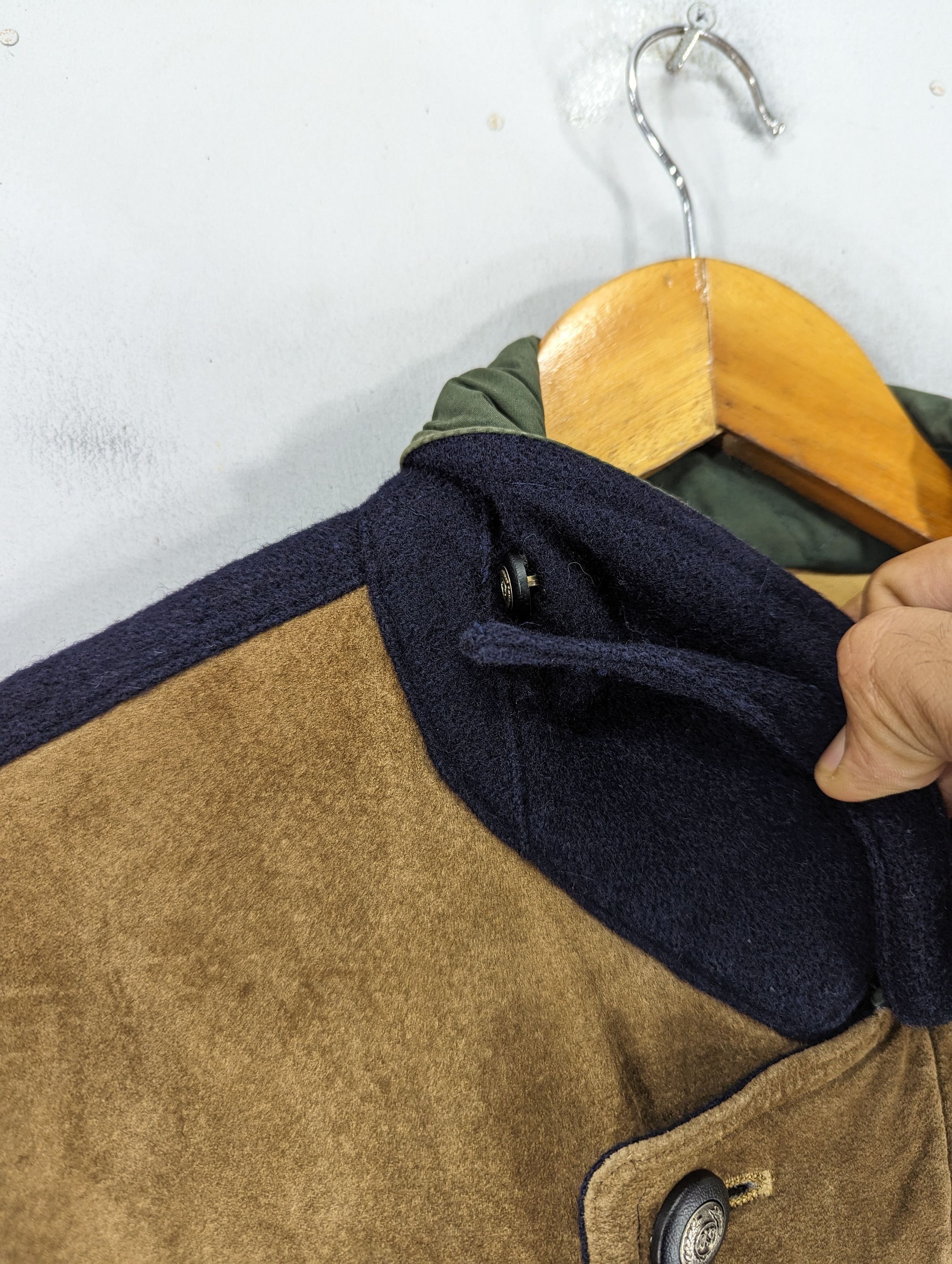 Japanese Brand Vintage Five Pockets Wool/Leather Patches Jacket Size US L / EU 52-54 / 3 - 8 Thumbnail