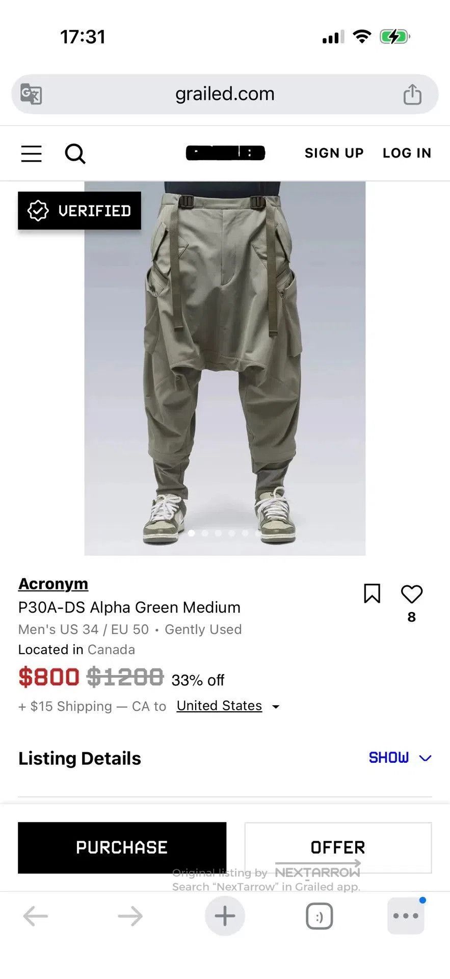 Acronym Acronym P30A-DS Utility Cargo Pants. Size US 26 / EU 42 - 6 Thumbnail