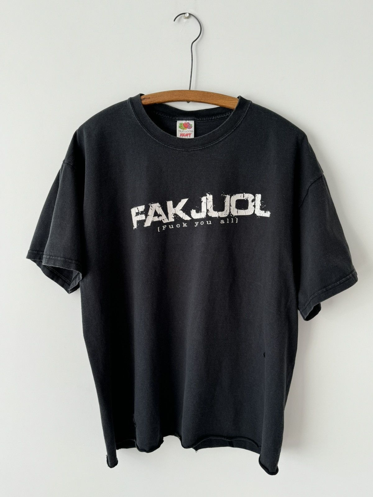Vintage Vintage Y2K Style 'F*ck You All' Art Thrashed T-Shirt Size US XL / EU 56 / 4 - 2 Thumbnail