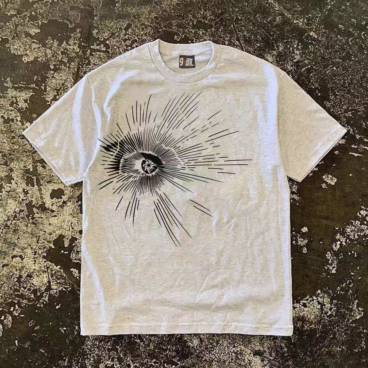 Vintage Grey Washed Vintage T-Shirt with Eye Print Size US 32 / EU 48 - 1 Thumbnail