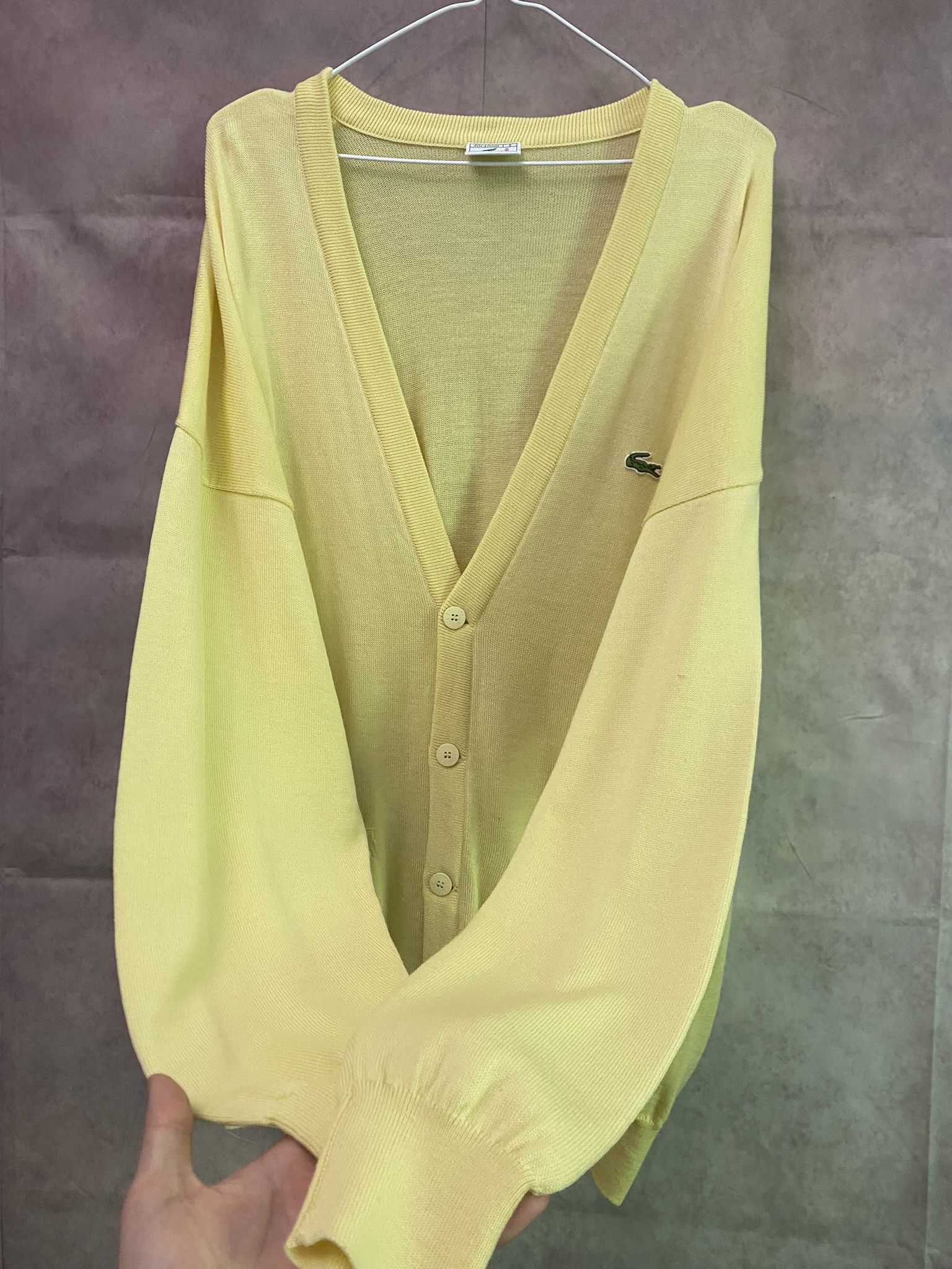 Lacoste × Vintage Vintage Lacoste Cardigan Sweater Colours Rare Knit Size US XL / EU 56 / 4 - 2 Thumbnail