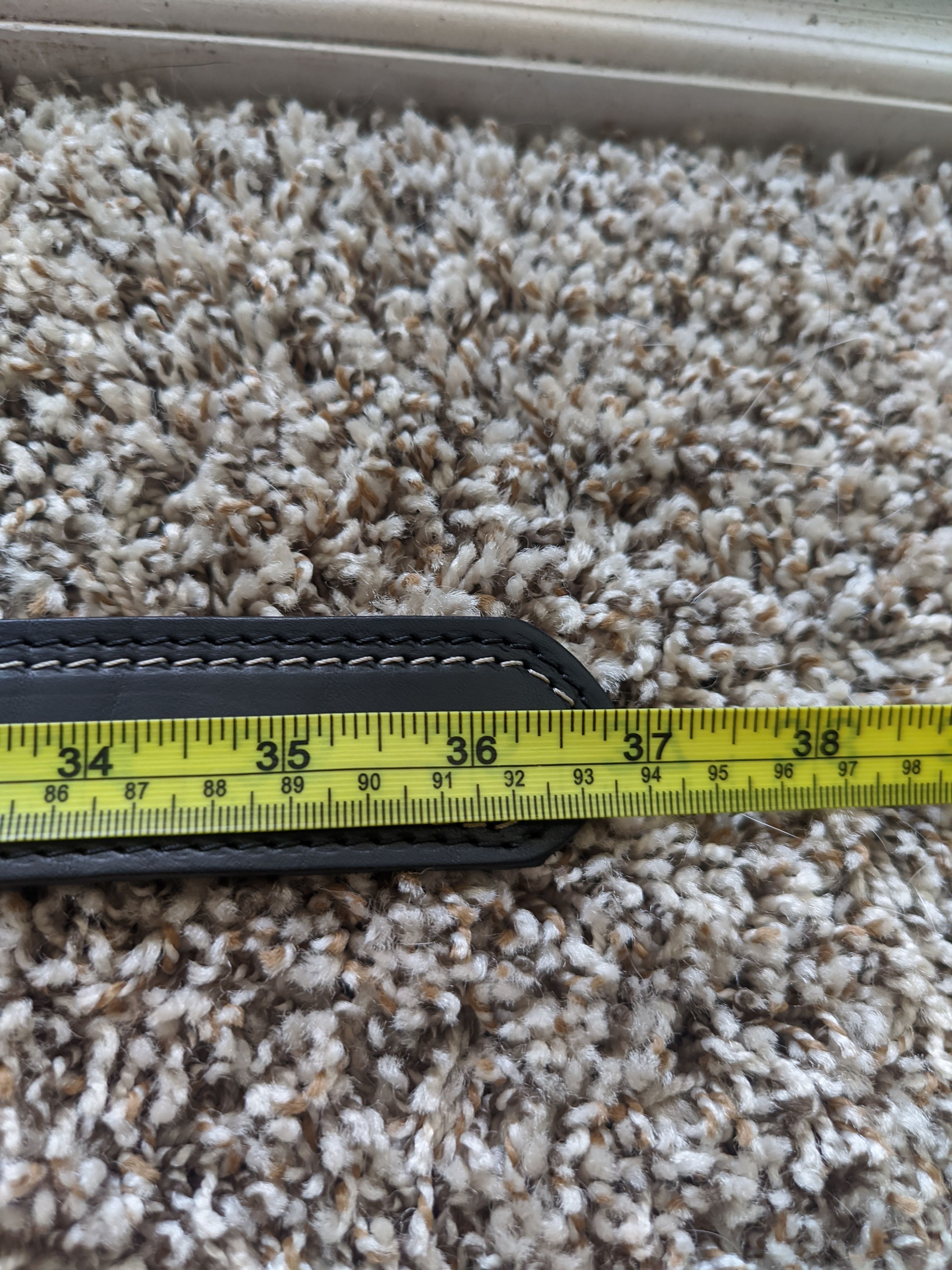 Leather Black Leather Belt - Double Stitched Size 30 - 6 Thumbnail