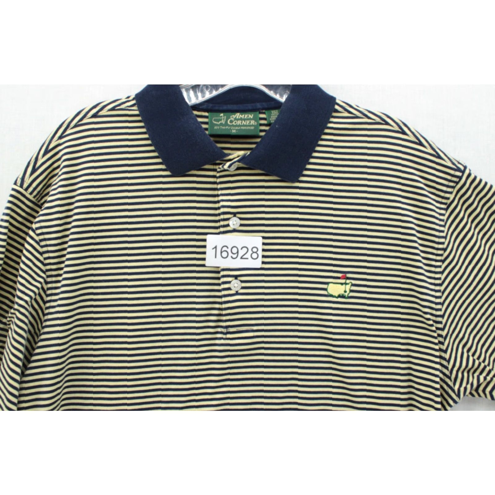 Vintage Masters Amen Corner Golf Polo Shirt Mens M Blue Yellow Striped Augusta National Size US M / EU 48-50 / 2 - 6 Thumbnail
