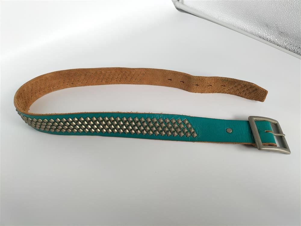 Hollywood Trading Company HTC HOLLYWOOD TRADING COMPANY STUDDED BELT TIFFANY BLUE 32 Size 32 - 5 Thumbnail