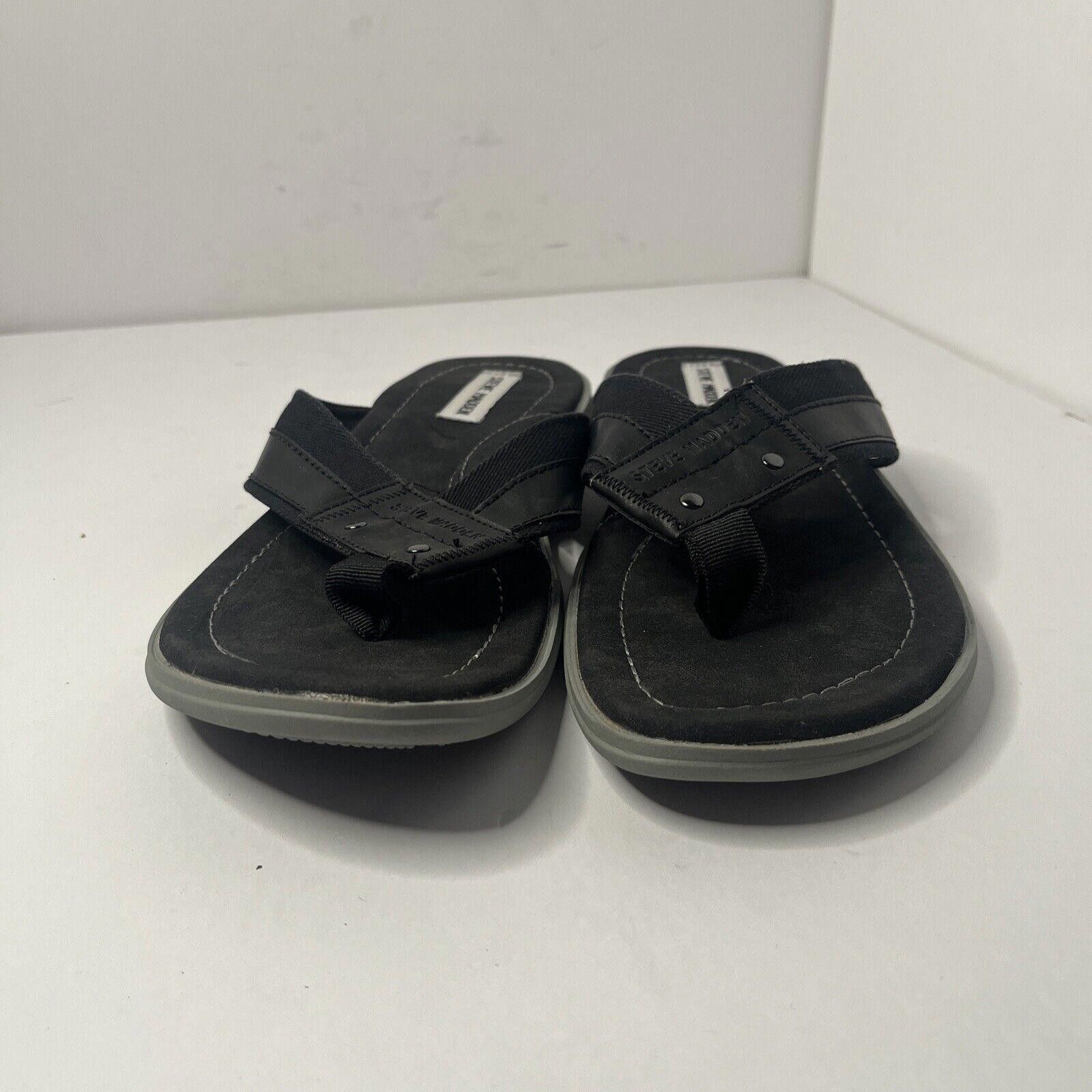 Designer Steve Madden Interrupt Mens Flip Flops Size 8.5 Black Size US 8.5 / EU 41-42 - 2 Thumbnail