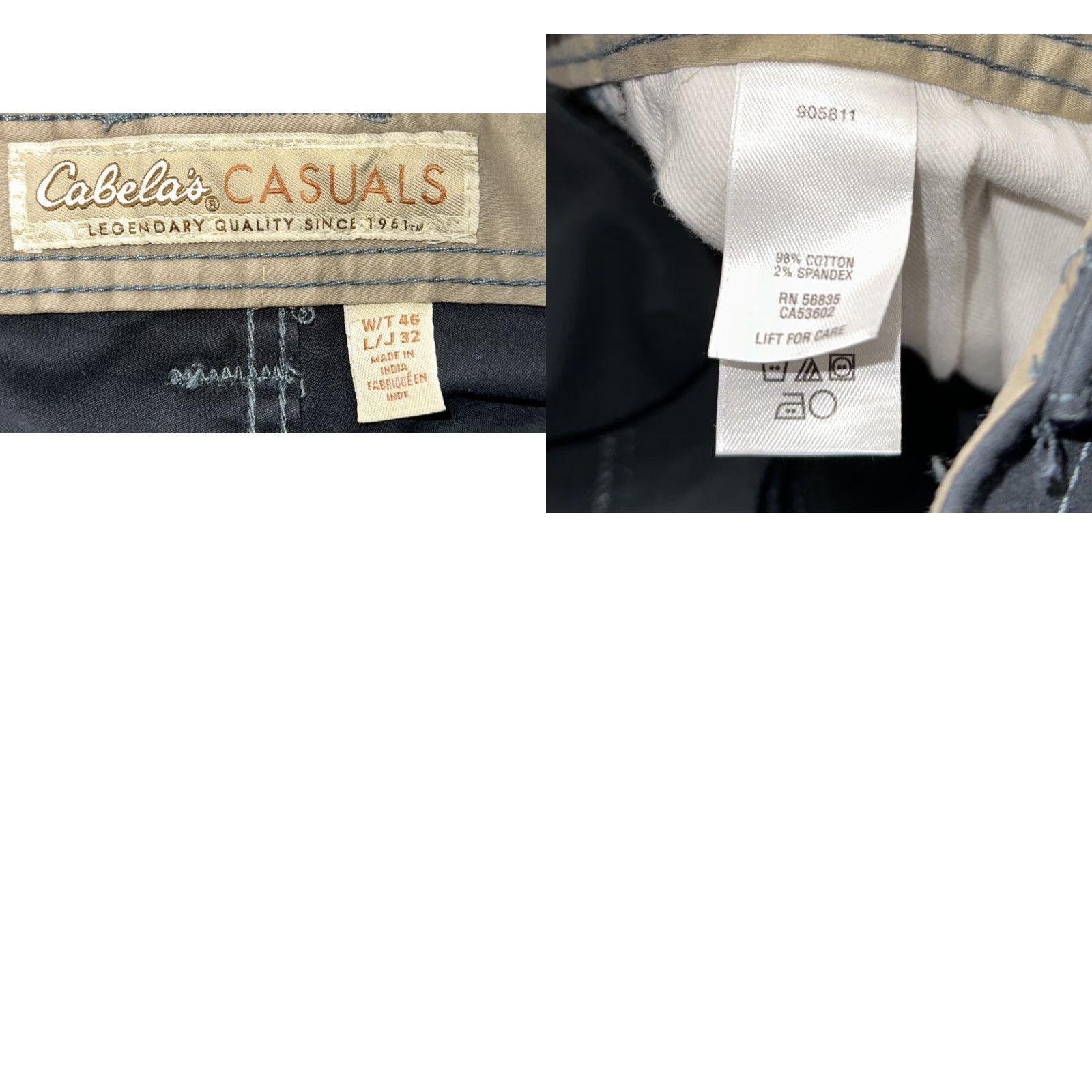 Vintage Cabela’s Casuals Men’s Pants Cotton Zip Fly Black 46x32 Casual Size US 30 / EU 46 - 8 Thumbnail