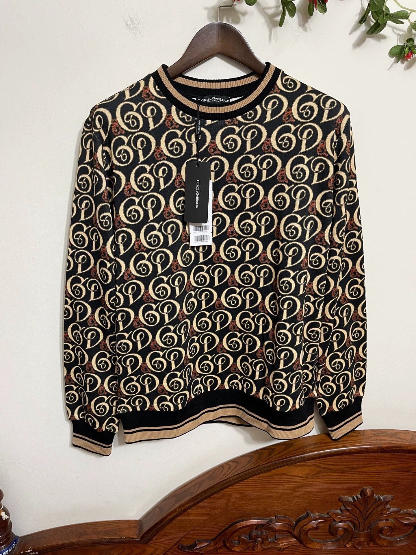 Dolce & Gabbana Multi Pattern Long Sleeve Crew Neck Top Size US L / EU 52-54 / 3 - 1 Preview