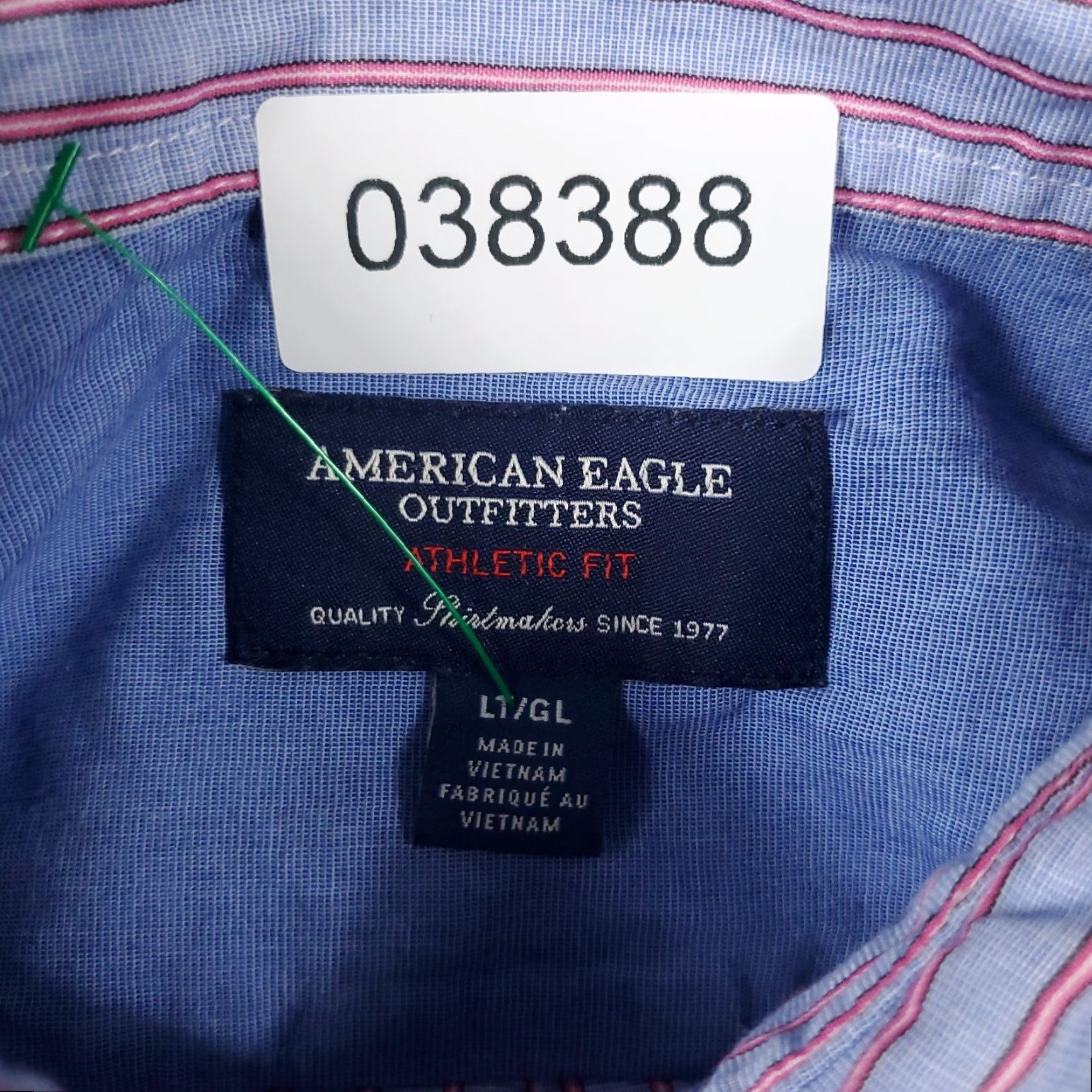 American Eagle Outfitters VINTAGE American Eagle Outfitters Shirt Mens LT Large Tall Blue Striped Button Up Long Sleeve Size US L / EU 52-54 / 3 - 8 Thumbnail