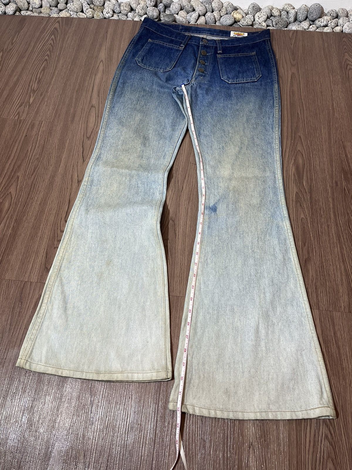 Big John Big John Vintage Washed Bush Button Up Bell Bottom Jeans Size US 32 / EU 48 - 17 Thumbnail