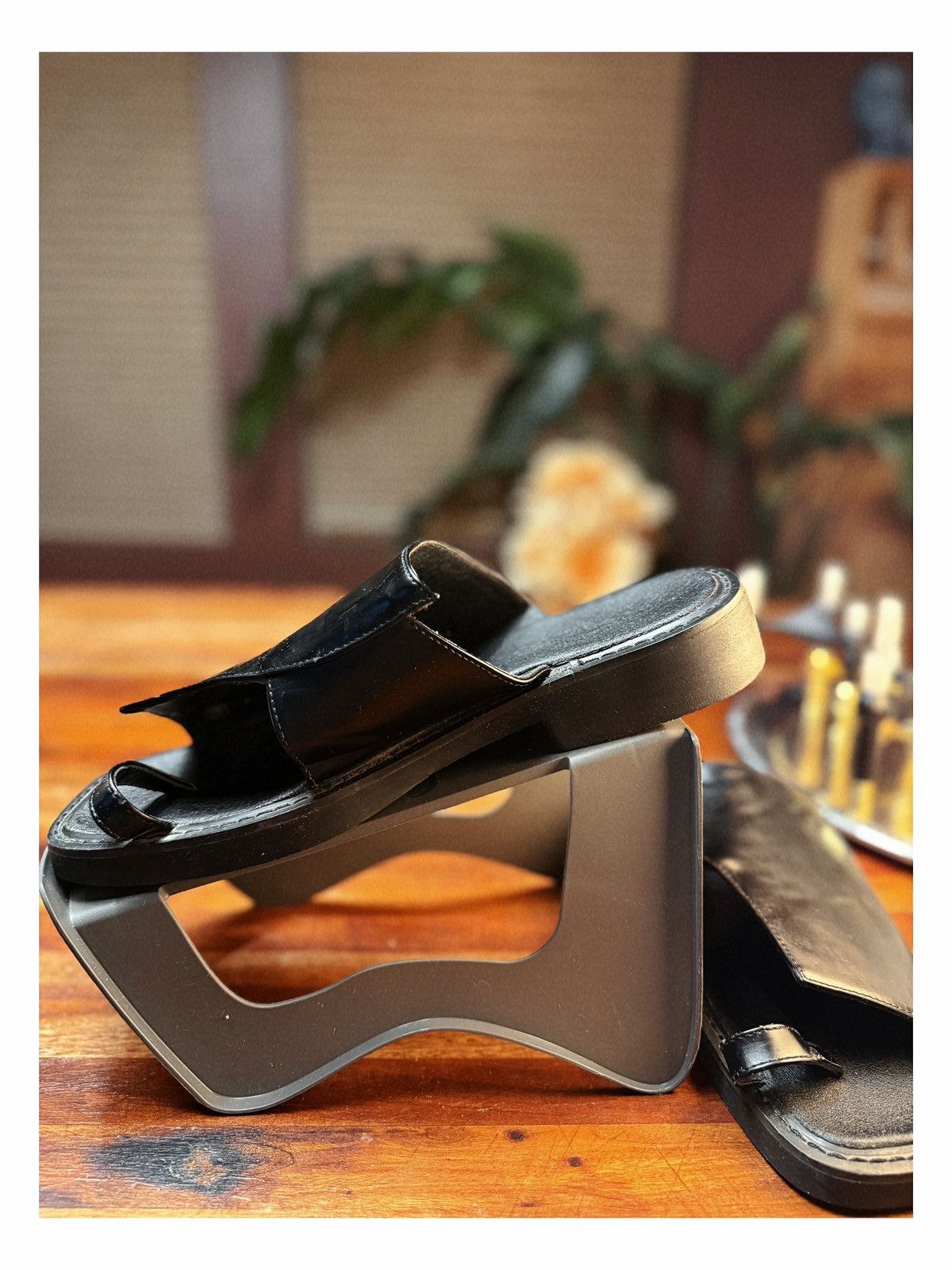 Other Minimalist Black Leather Slide Sandals – Effortless Style Size US 9 / EU 42 - 3 Thumbnail