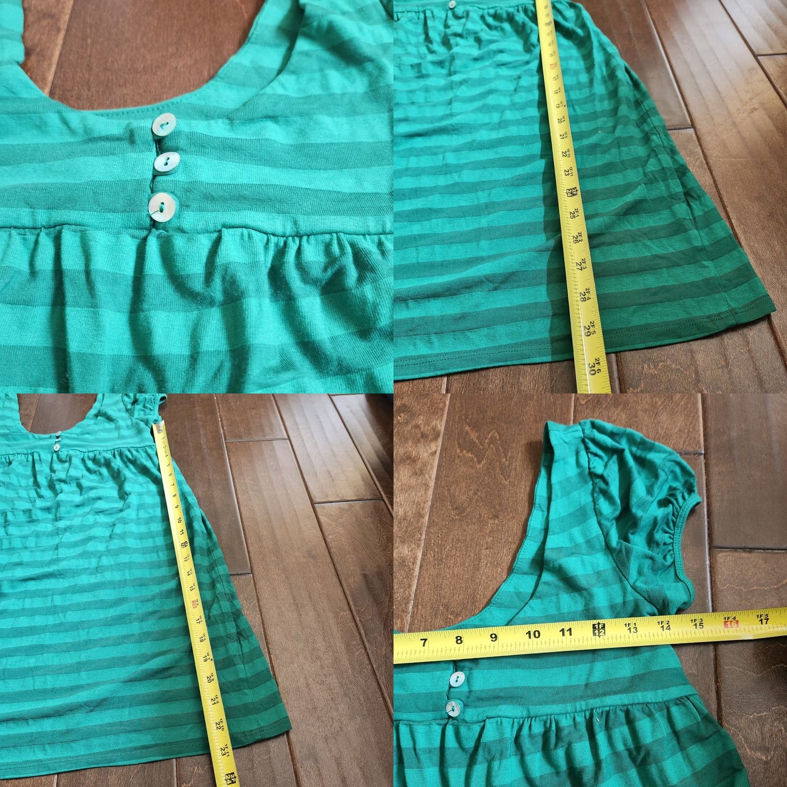 Vintage Eight Sixty Blouse Sleeveless Top Green Striped Pullover Women's M Casual, Travel, Party/Cocktail - Cotton Blend, Hand Wash Only, Regular Fit Size M / US 6-8 / IT 42-44 - 8 Thumbnail