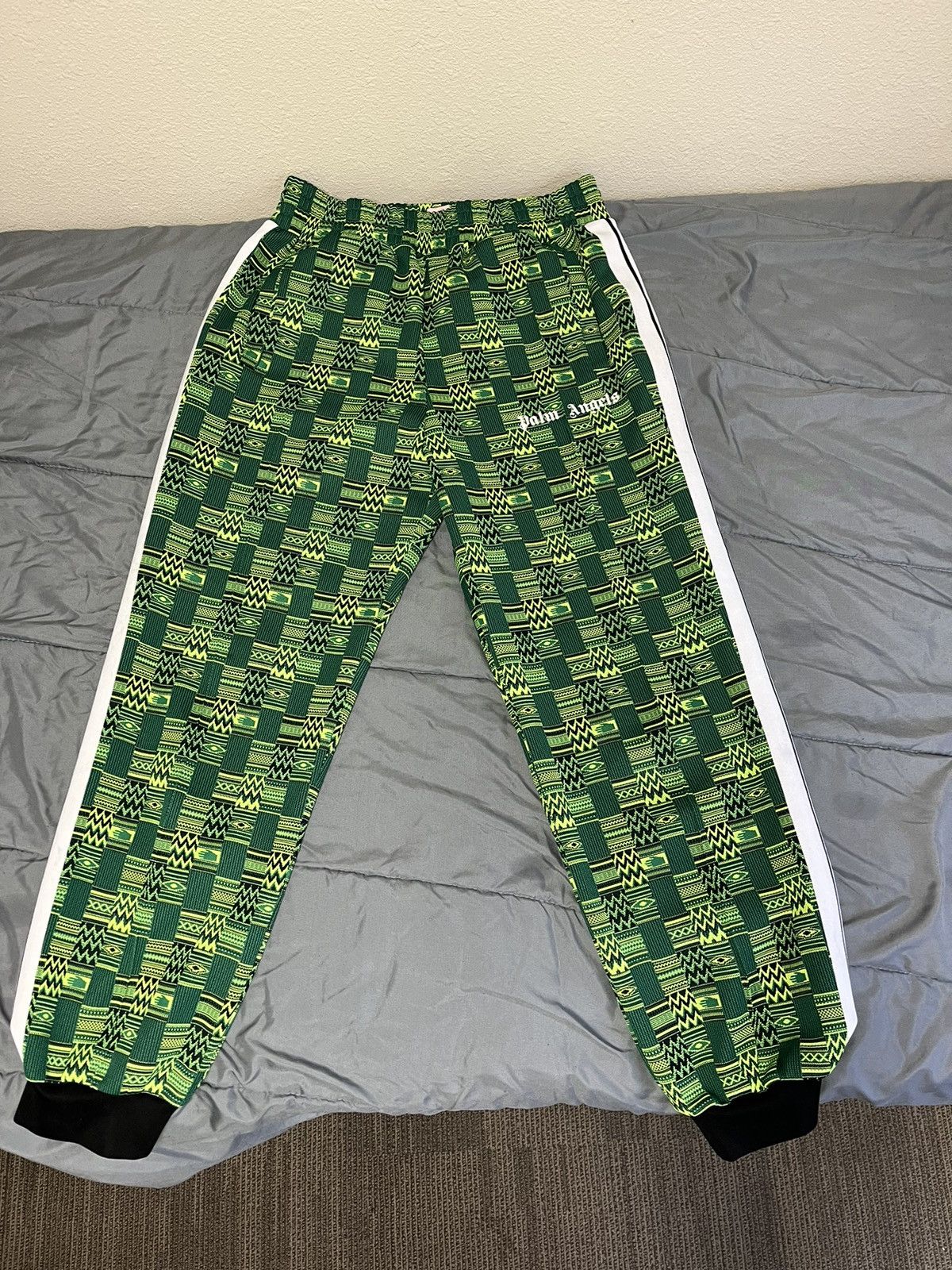 Image of Palm Angels Track Pants in Green, Men's (Size 40)