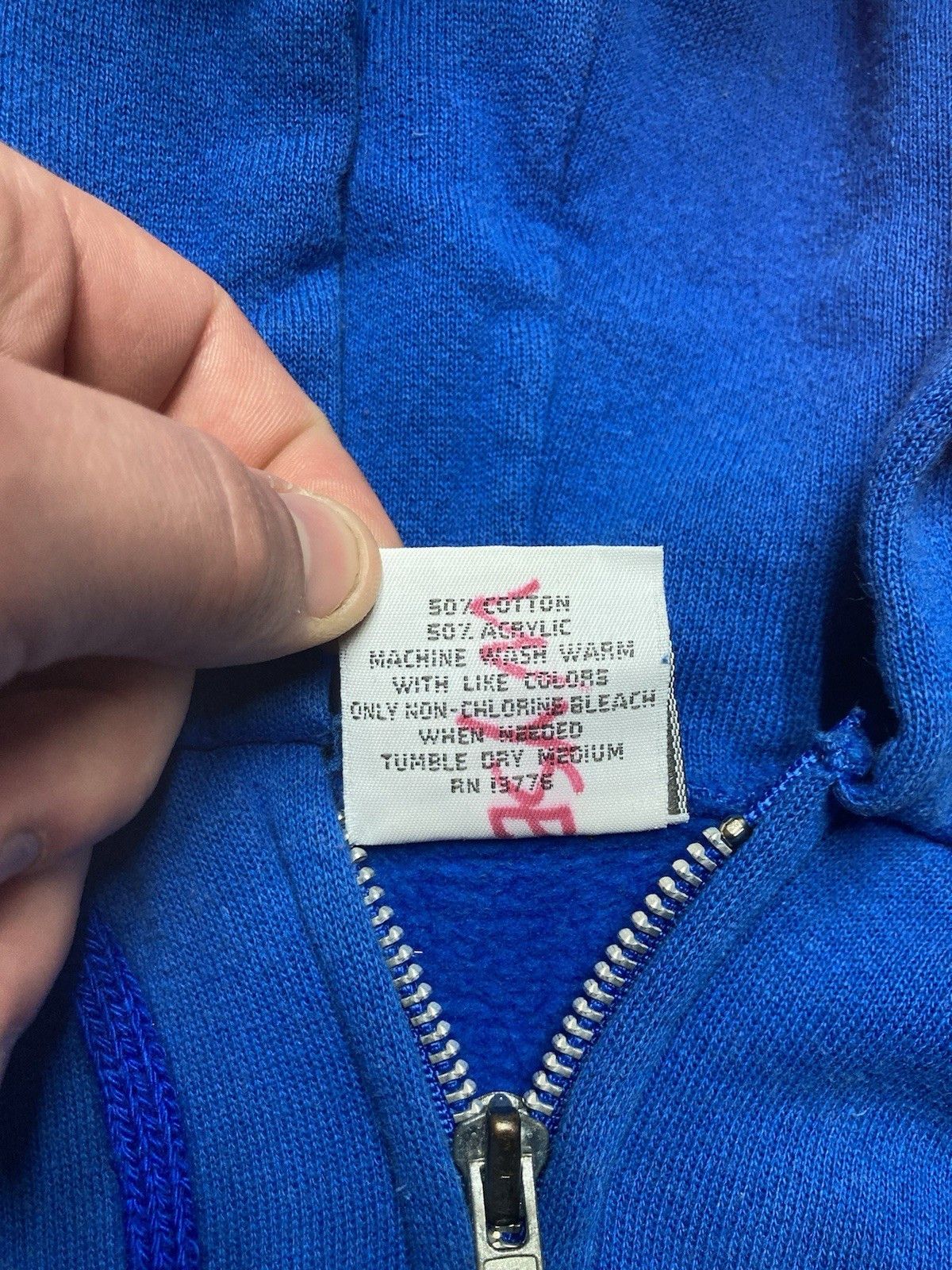 Vintage Vtg 80s hoodie sweatshirt full zip Hanes blank grunge small Size US S / EU 44-46 / 1 - 7 Thumbnail
