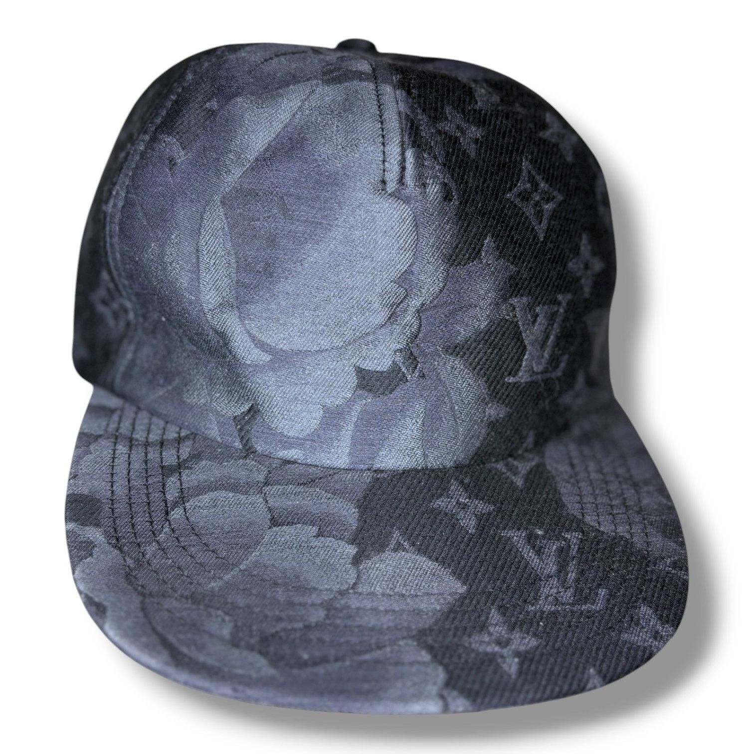 Louis Vuitton Louis Vuitton Black & Grey Floral Monogram Hat Size ONE SIZE - 3 Thumbnail