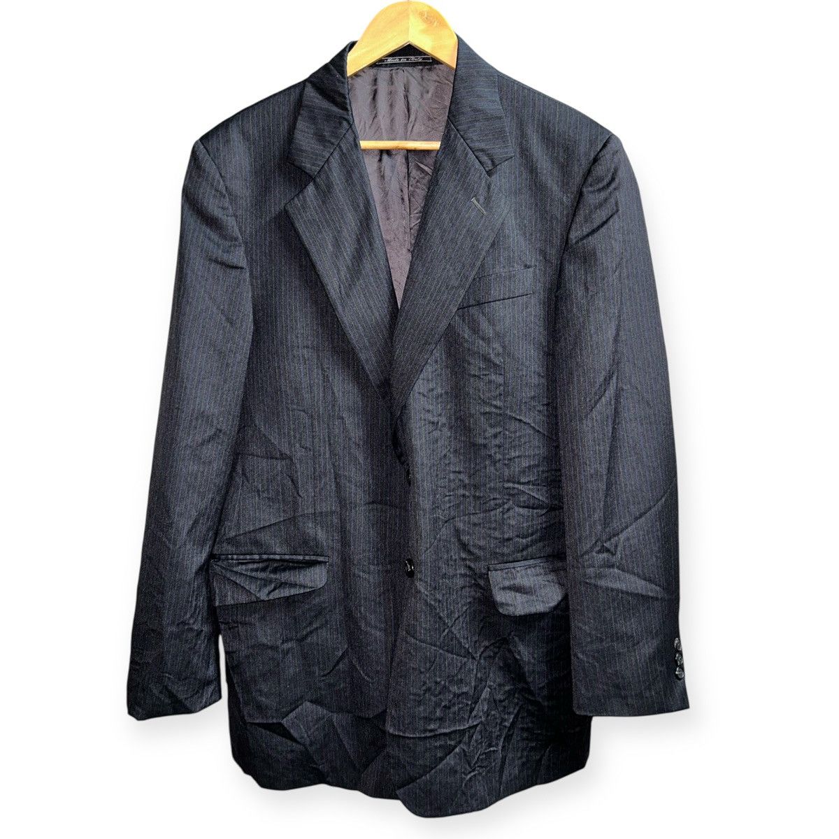 Fendi 90s Uomo Striped Wool Linen Blazer Size 52R - 1 Thumbnail