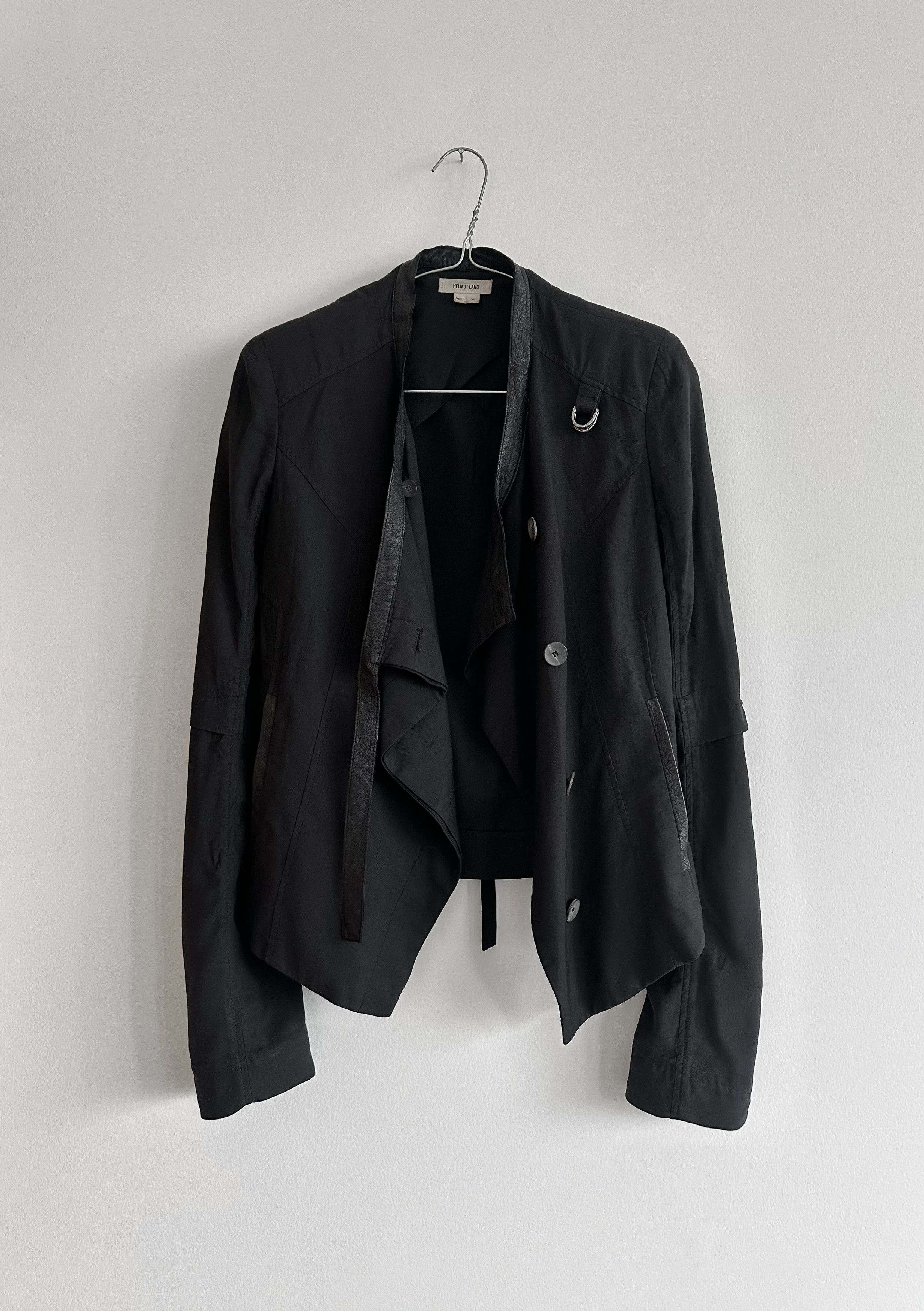 Helmut Lang Leather Trim Overlap Front Multi-Strapped Jacket | XS-S Size XS / US 0-2 / IT 36-38 - 1 Thumbnail