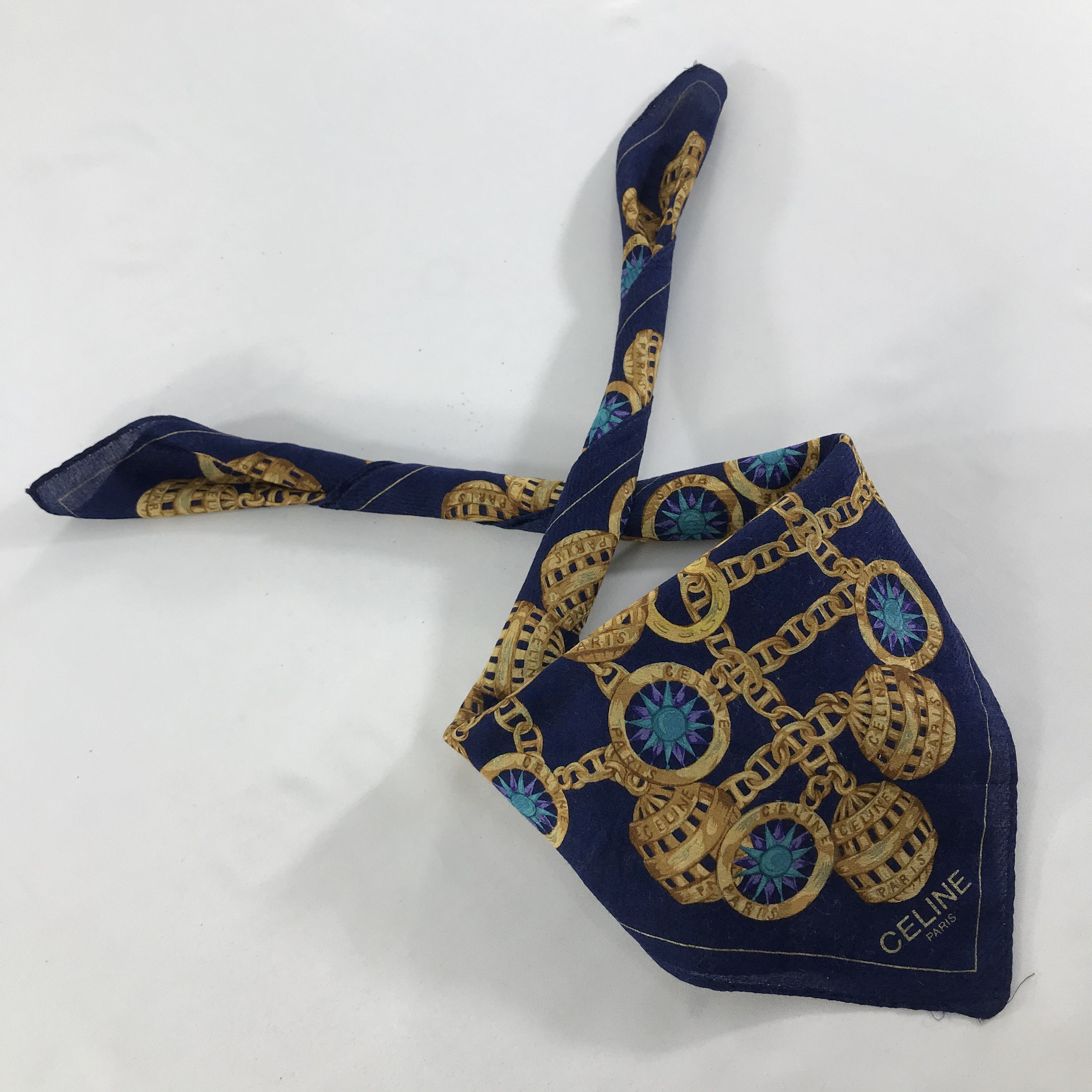 Celine × Vintage Celine Bandana / Handkerchief / Neckerchief - S1343 Size ONE SIZE - 4 Thumbnail