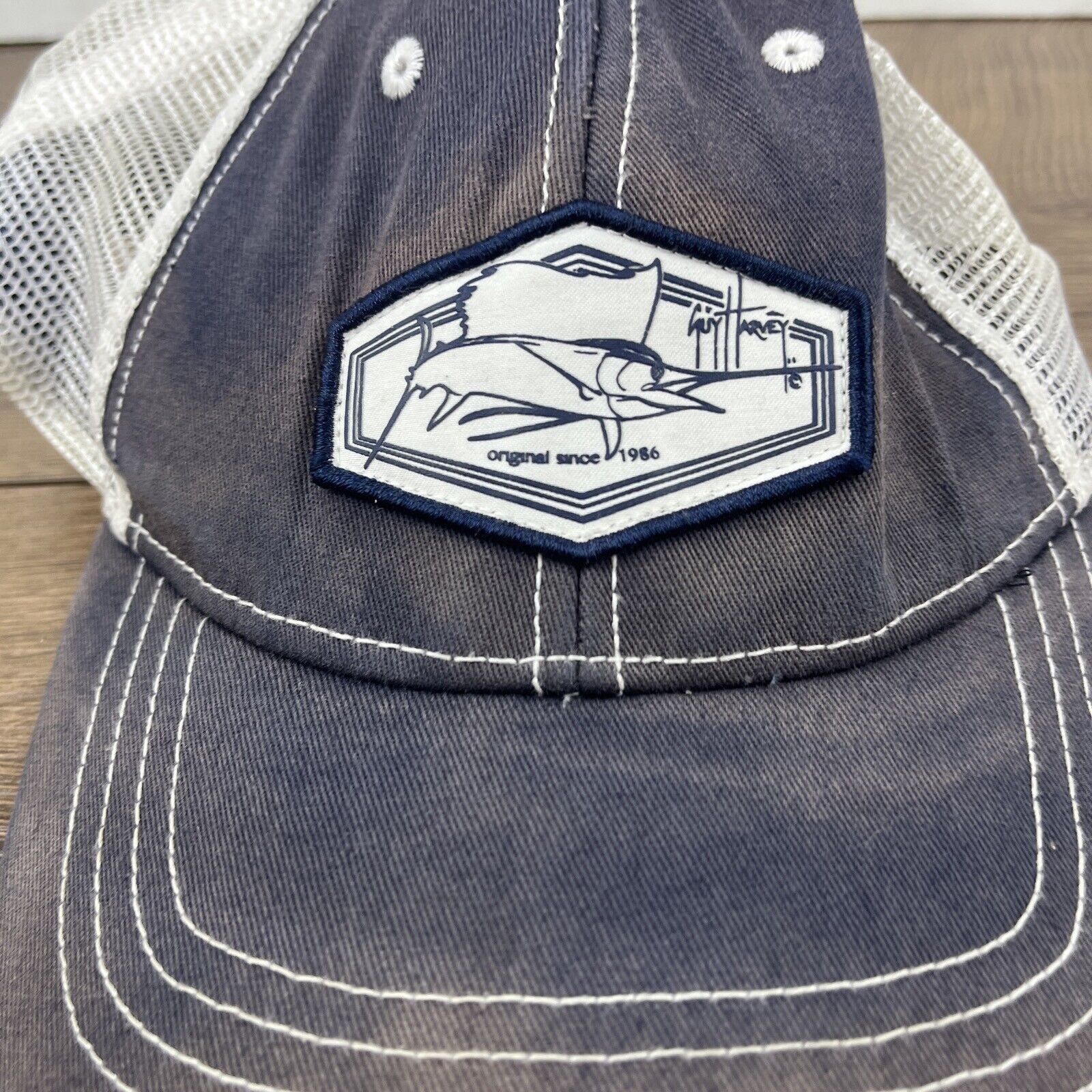 Guy Harvey Guy Harvey Blue Gray Hat Adjustable Adult Size Hat Gray Cap Size ONE SIZE - 6 Thumbnail