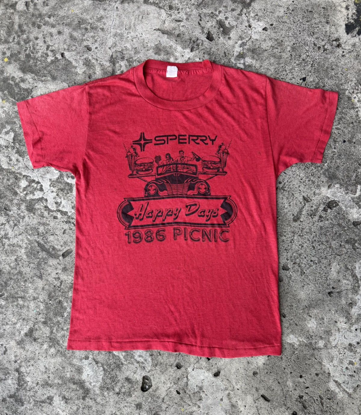 Vintage Vintage 80s Sperry Happy Days Tshirt Size US M / EU 48-50 / 2 - 1 Thumbnail